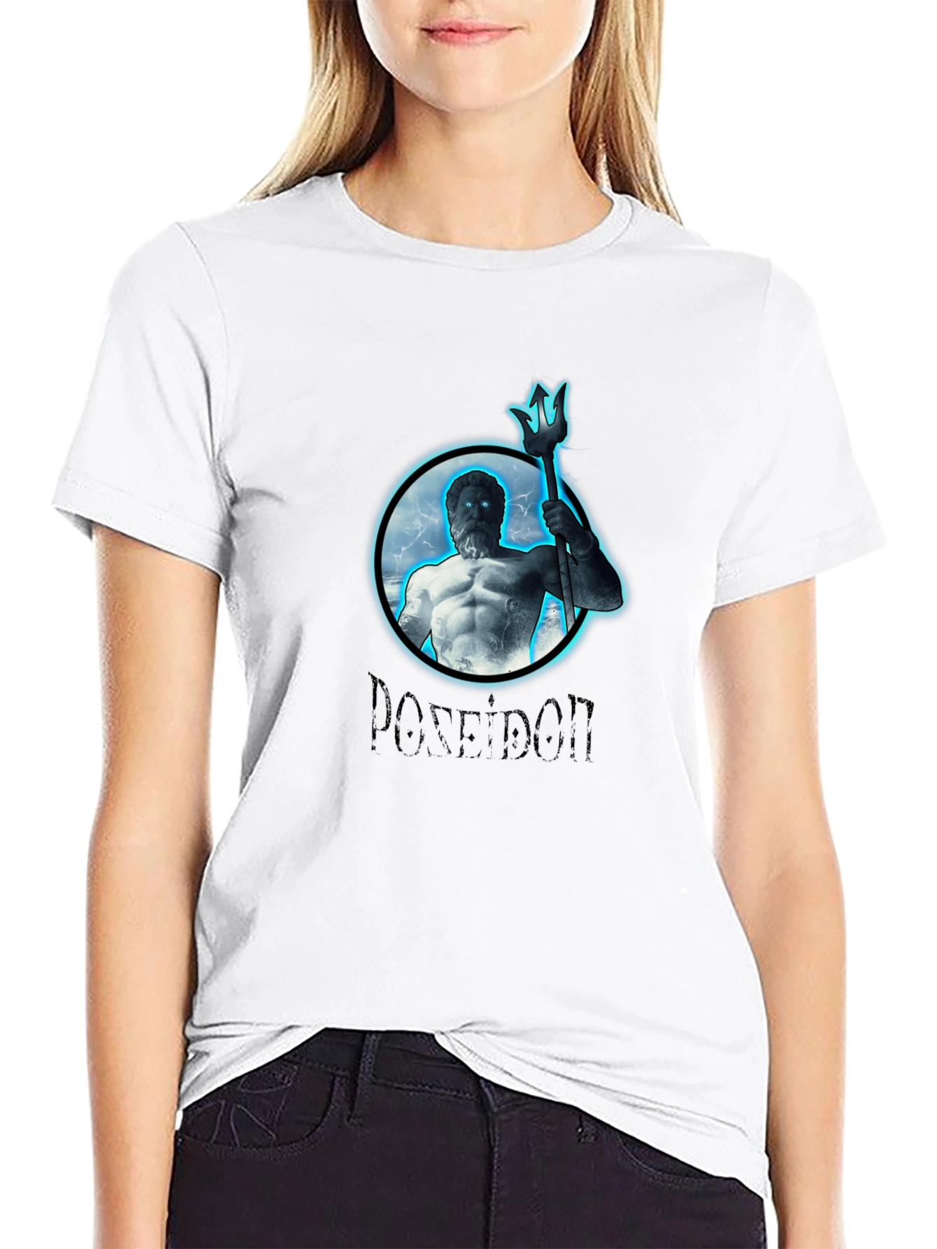 Poseidon Graphic Print Black T-Shirt