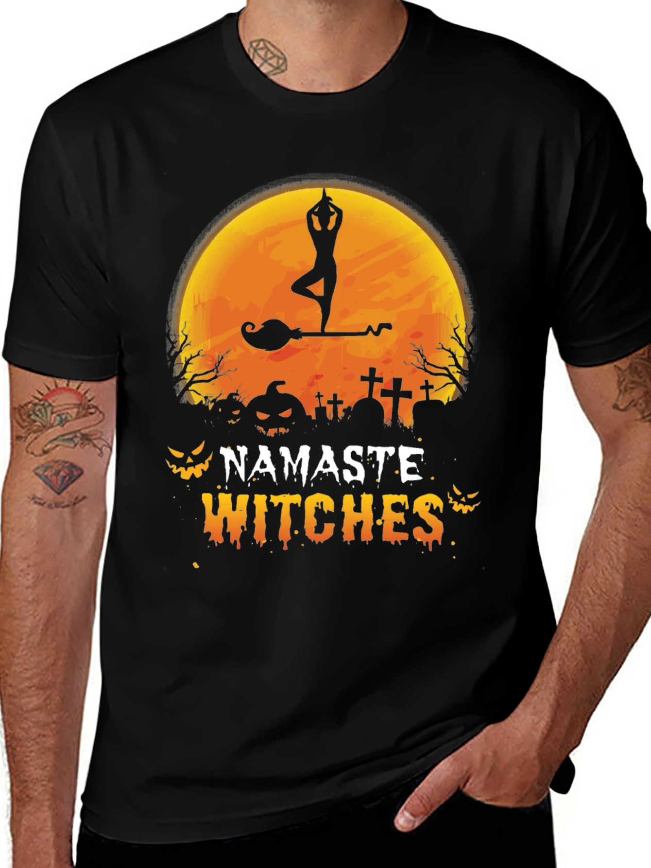 Namaste Witches Halloween Yoga T-Shirt