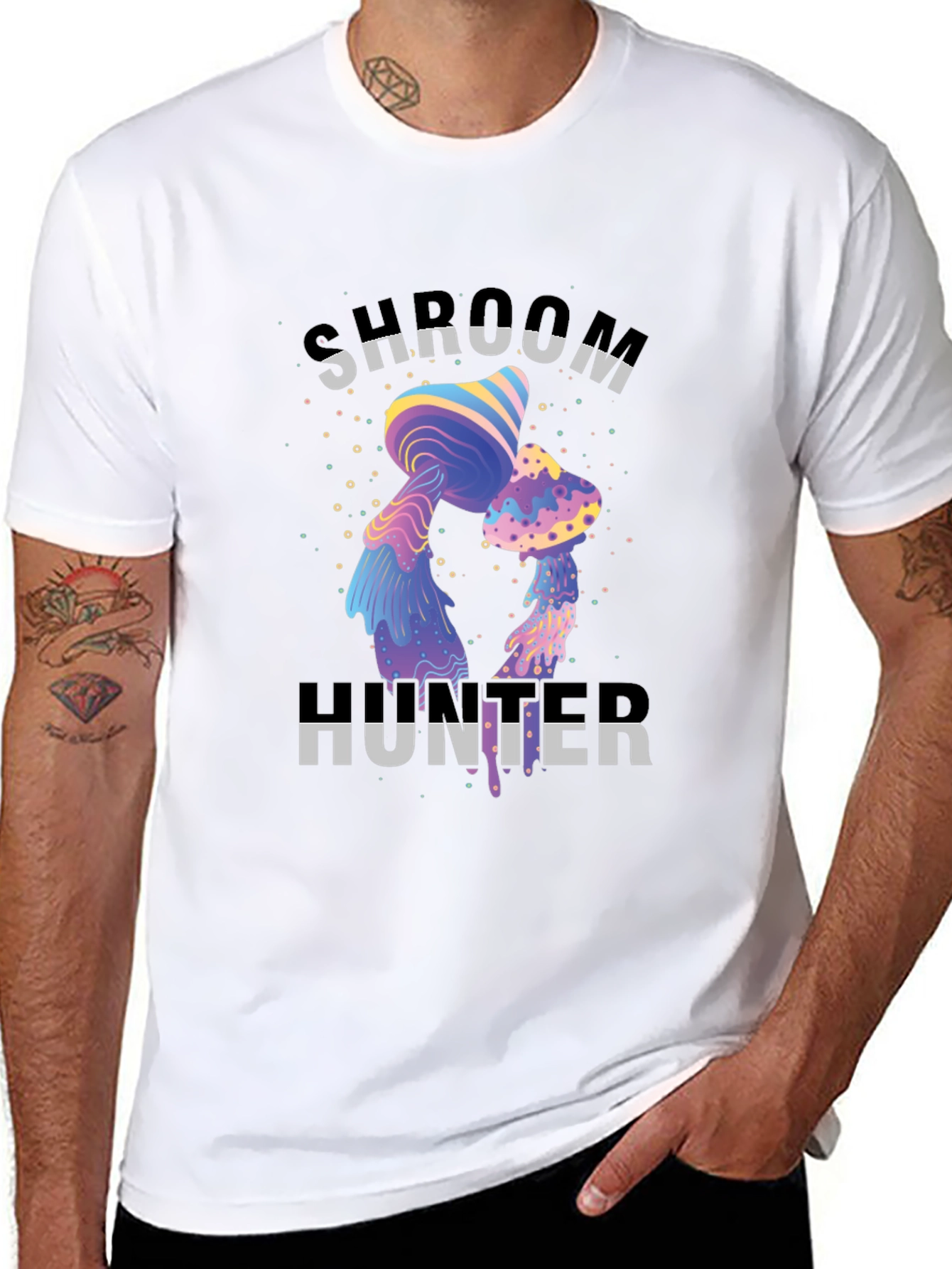 Shroom Hunter Graphic Tee - Unique Psychedelic Mushroom Design