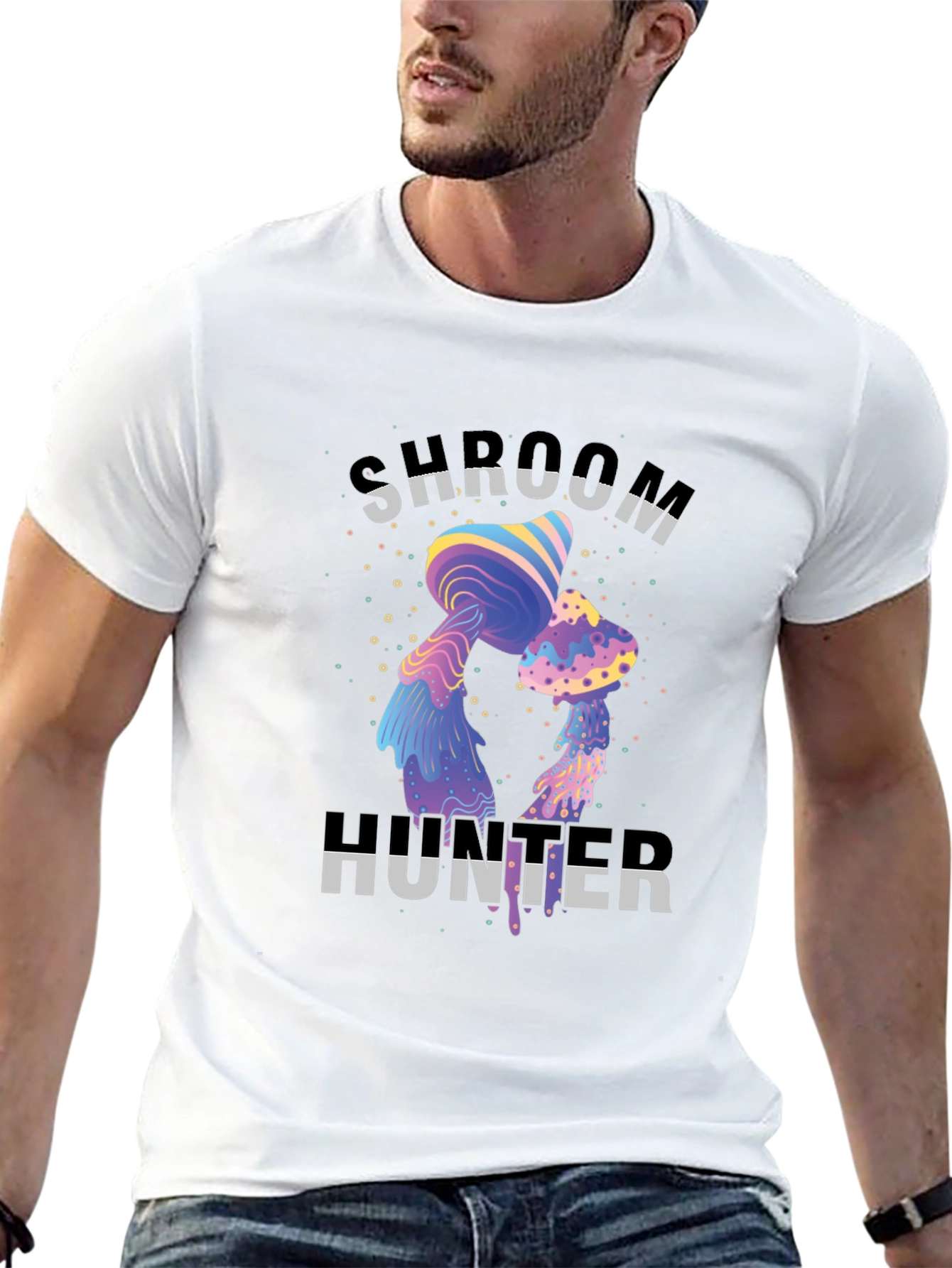 Shroom Hunter Graphic Tee - Unique Psychedelic Mushroom Design