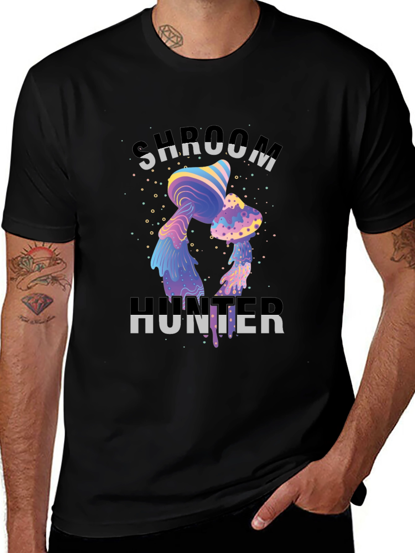 Shroom Hunter Graphic Tee - Unique Psychedelic Mushroom Design