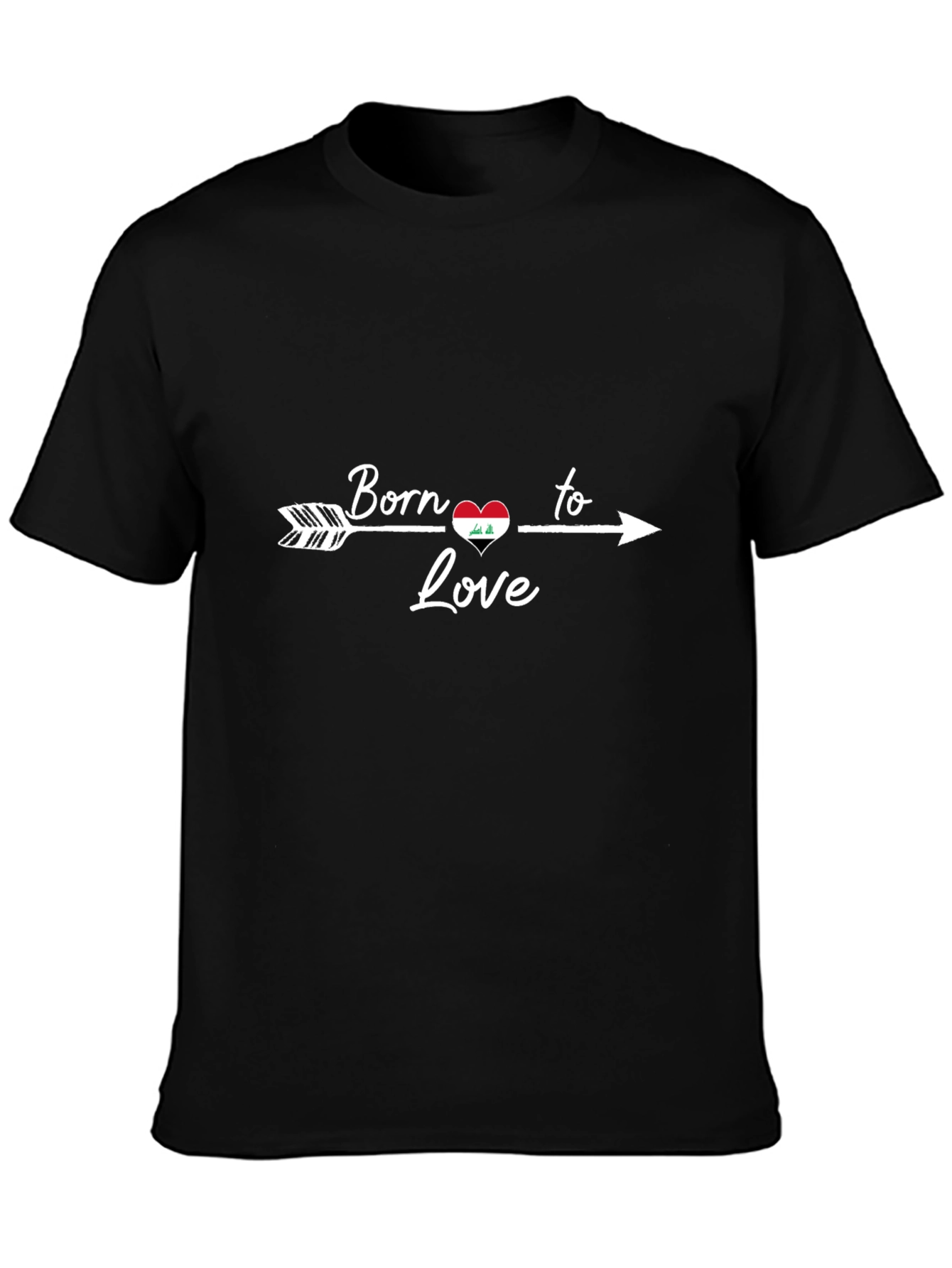 Born to Love Iraq Flag Heart T-Shirt