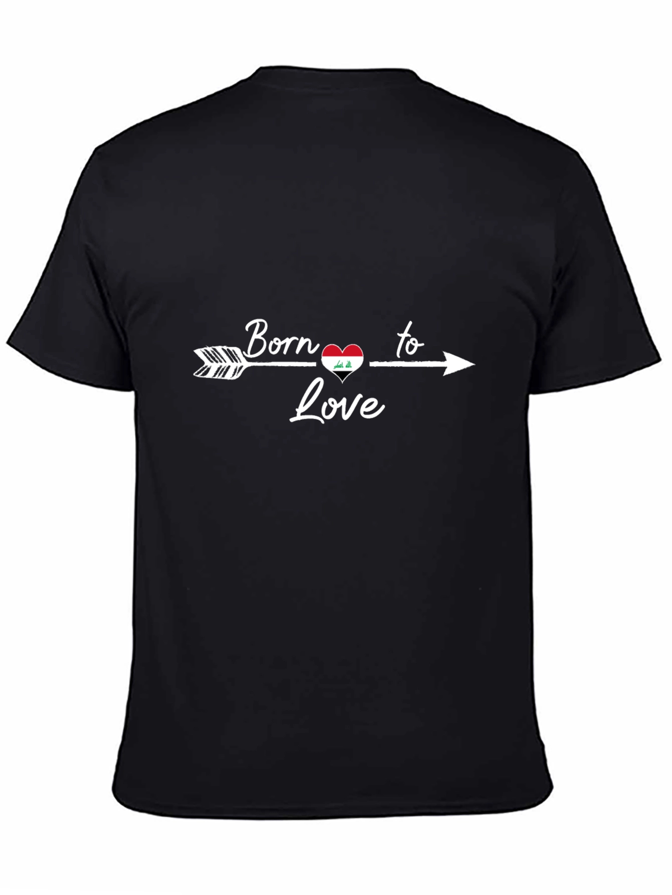 Born to Love Iraq Flag Heart T-Shirt