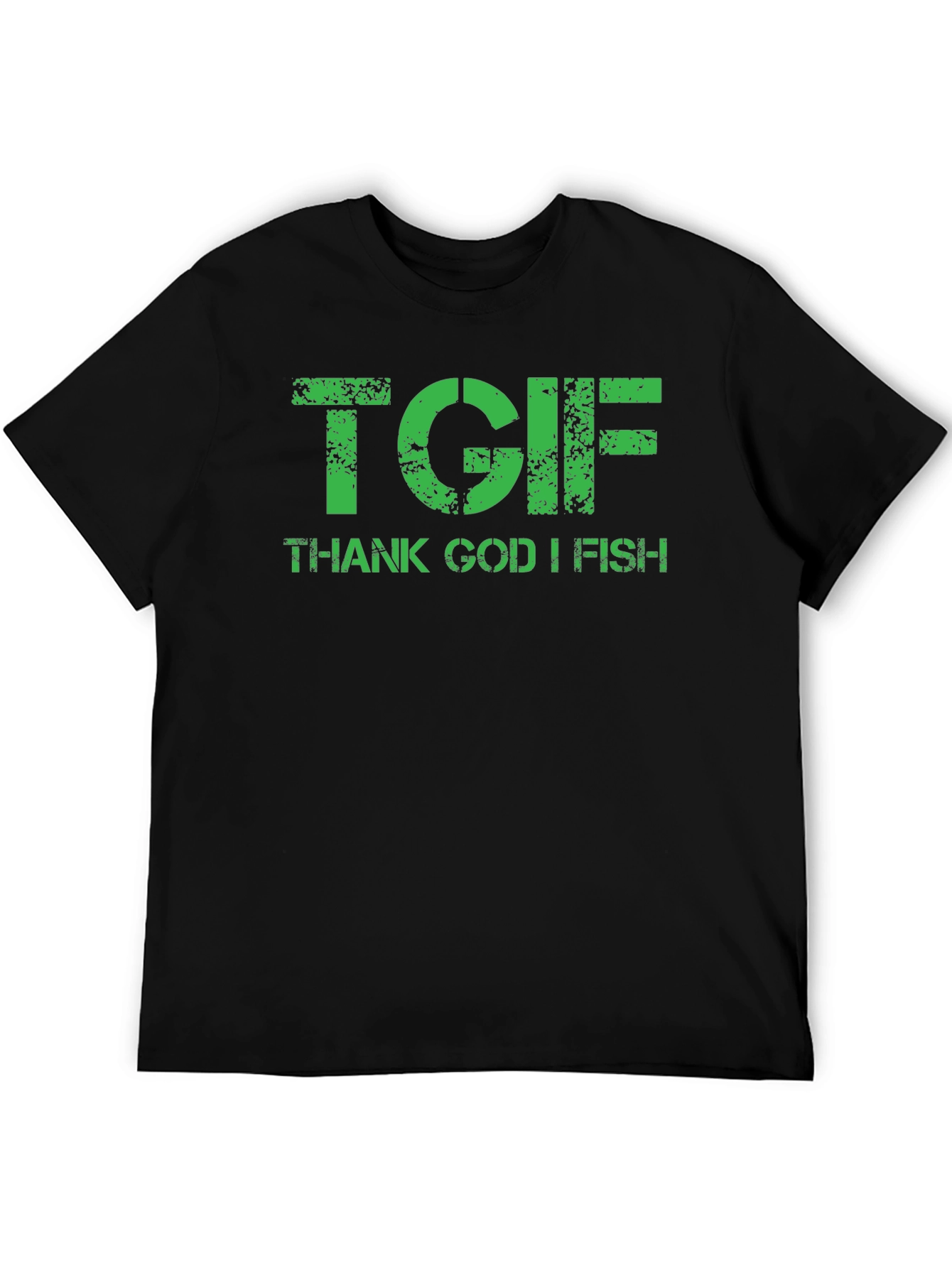 Thank God I Fish T-Shirt - Green Print