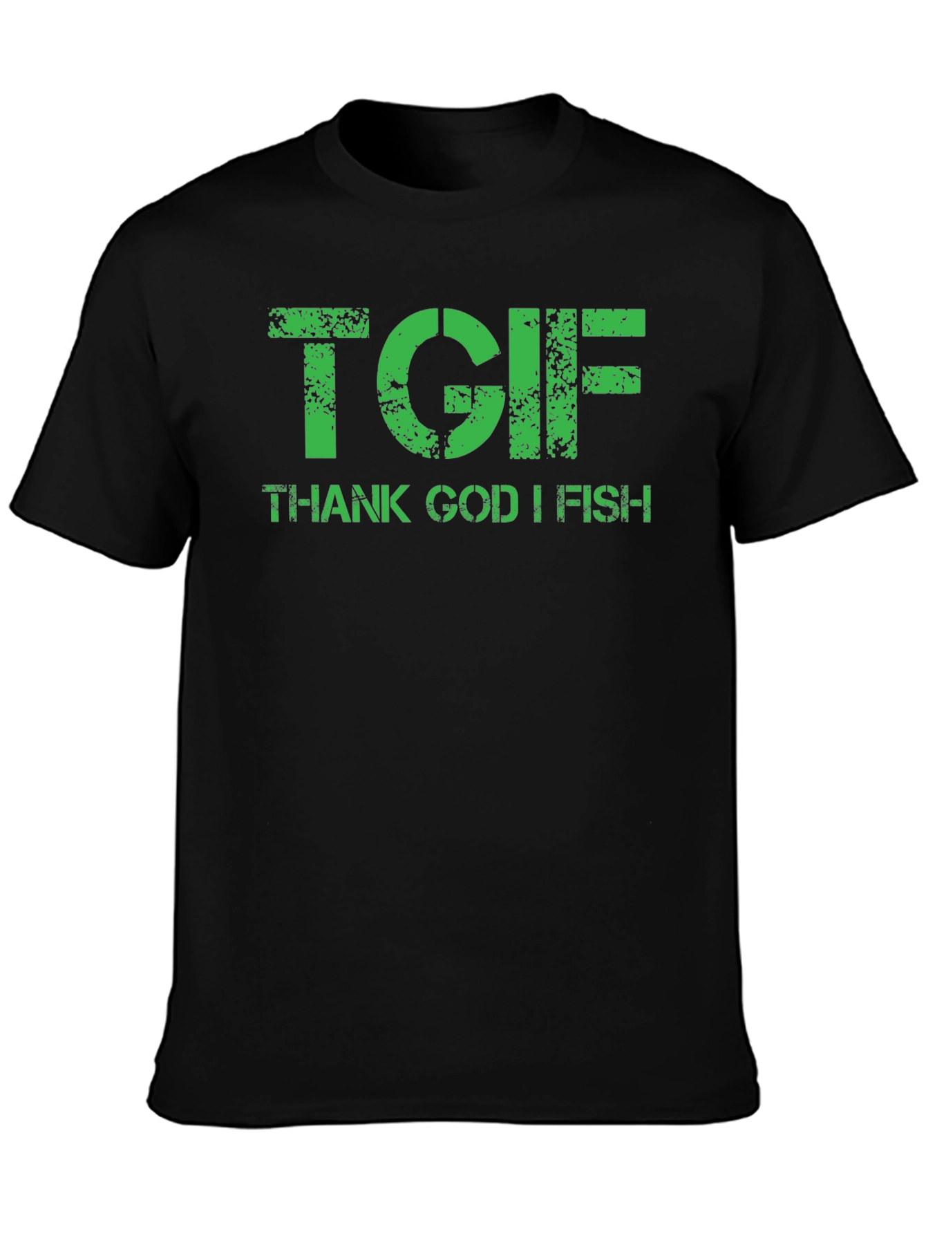Thank God I Fish T-Shirt - Green Print