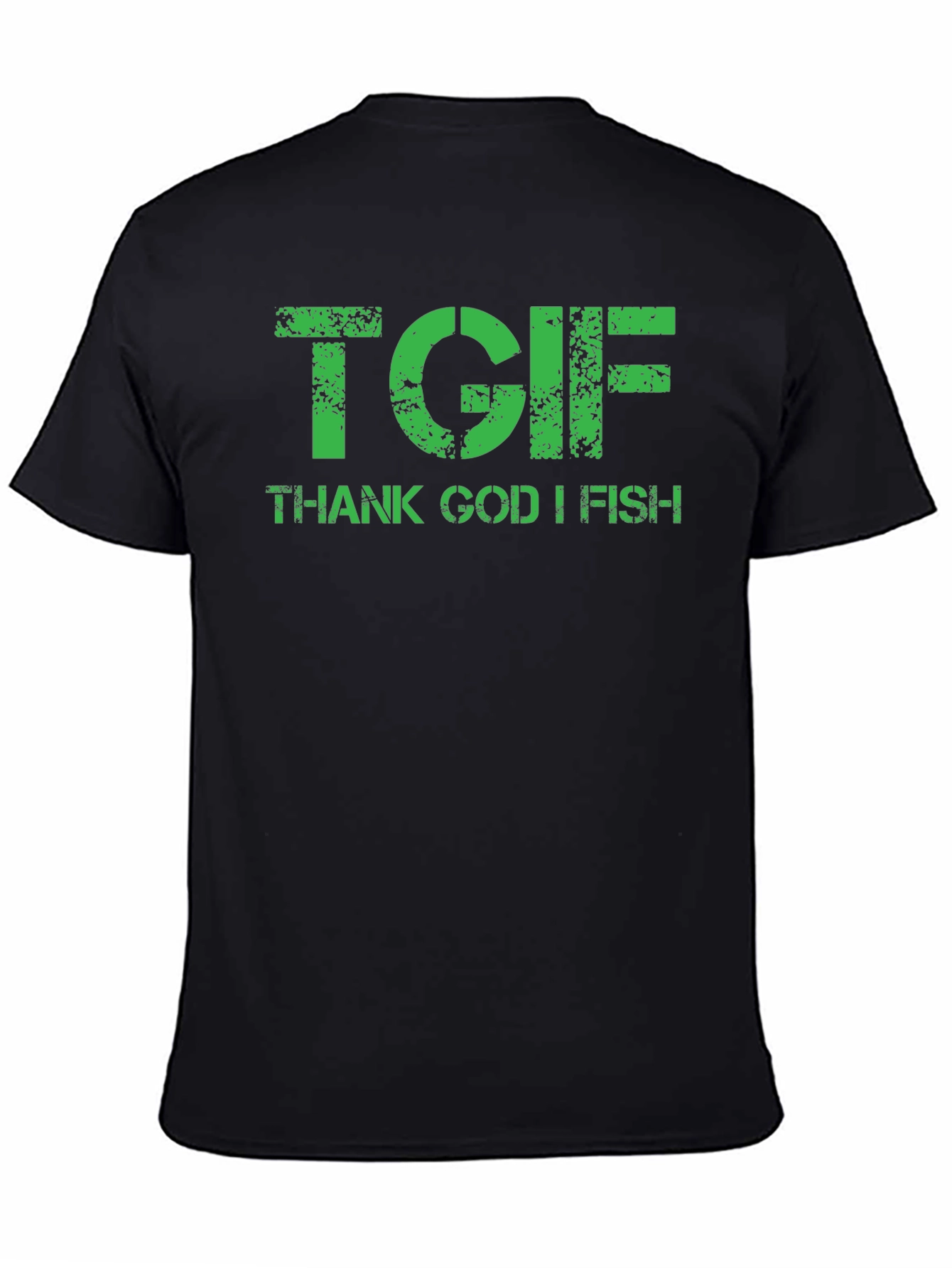 Thank God I Fish T-Shirt - Green Print