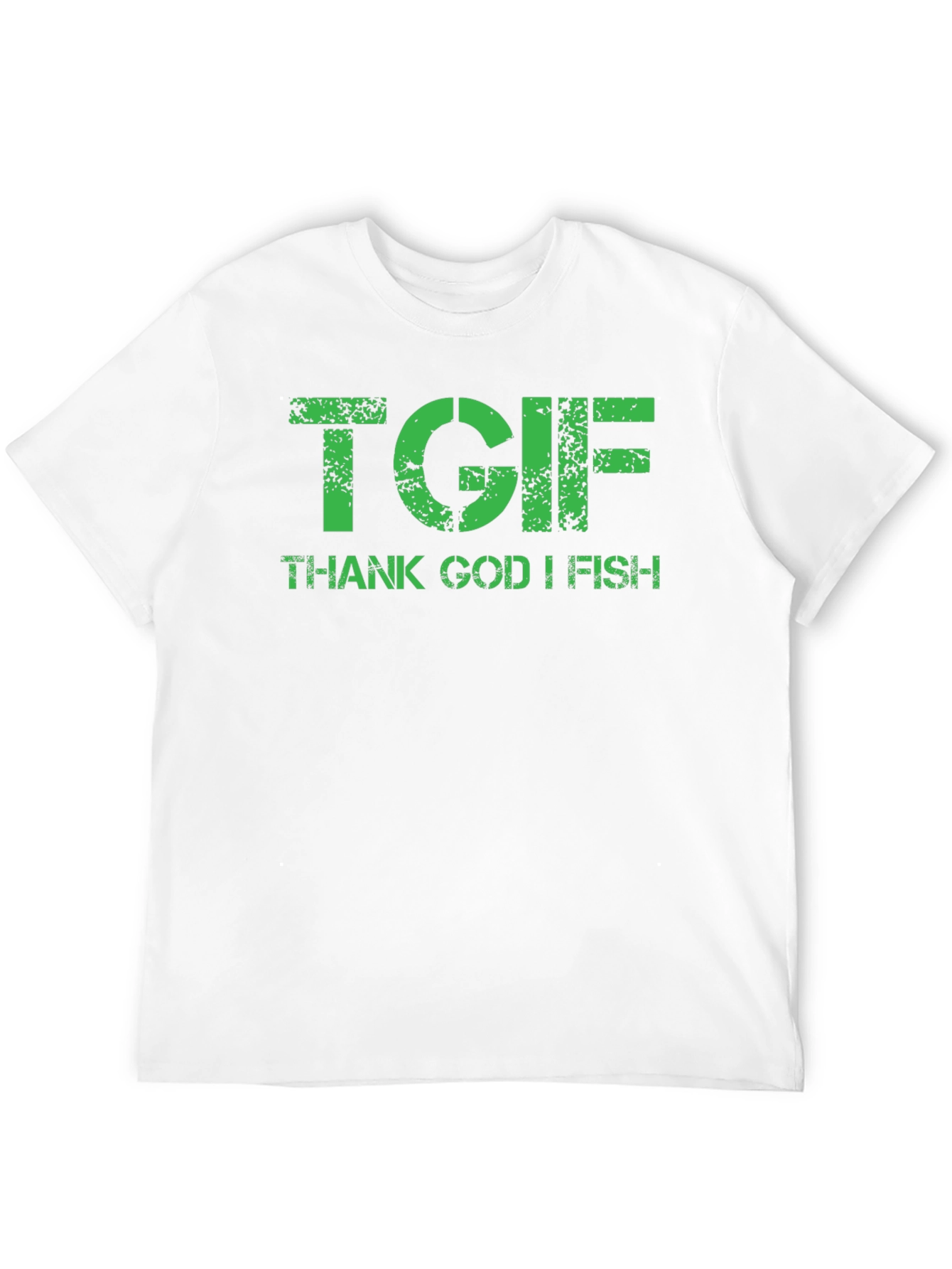 Thank God I Fish T-Shirt - Green Print