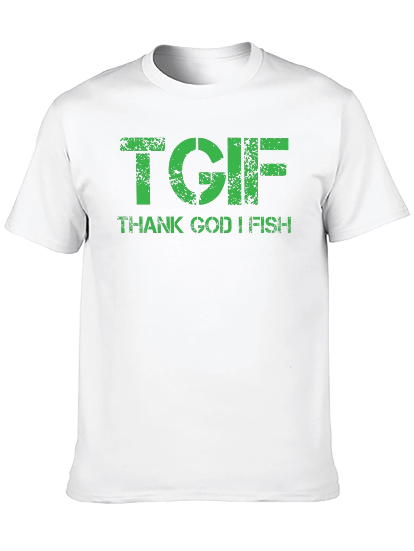 Thank God I Fish T-Shirt - Green Print