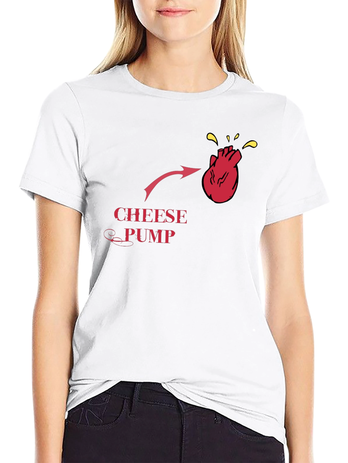 Cheese Pump Funny T-Shirt - Novelty Graphic Tee