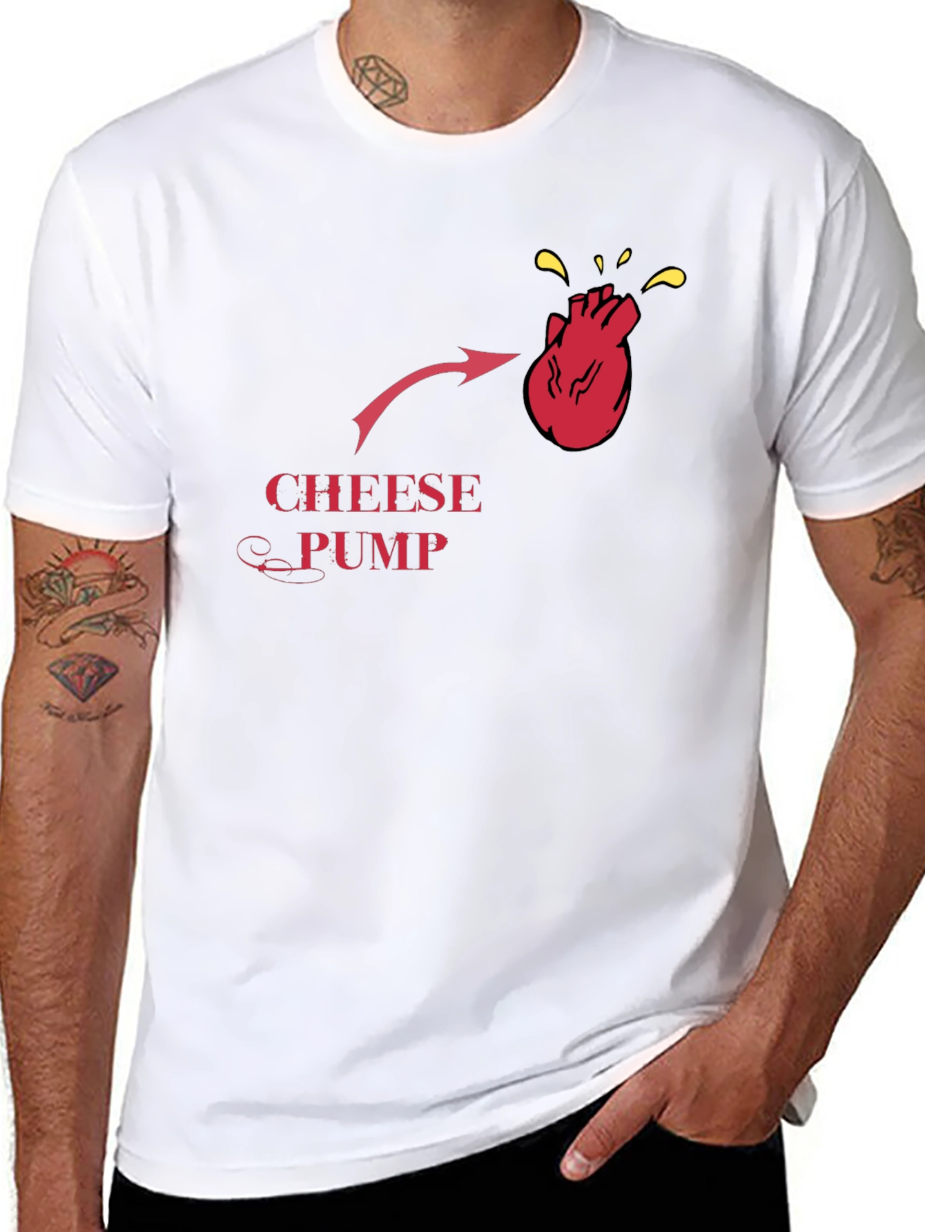 Cheese Pump Funny T-Shirt - Novelty Graphic Tee