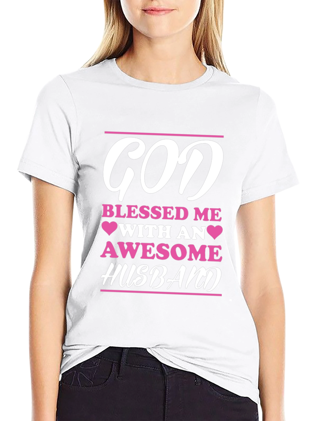 God Blessed Me Awesome Husband Graphic Tee
