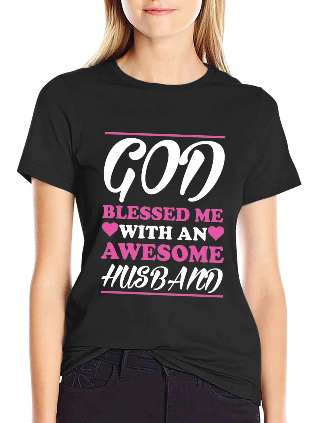 God Blessed Me Awesome Husband Graphic Tee