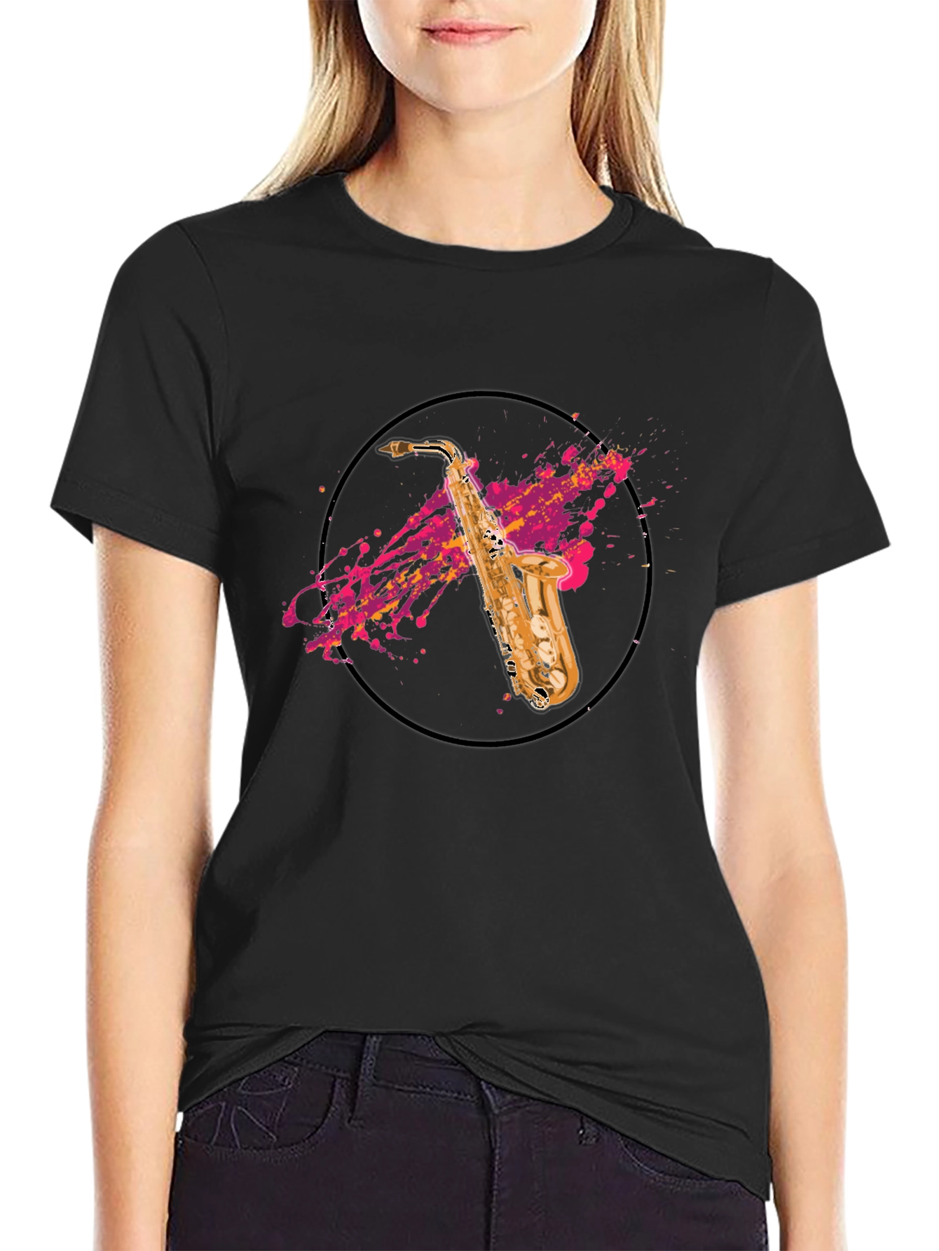 Saxophone Splash T-Shirt - Musician Tee