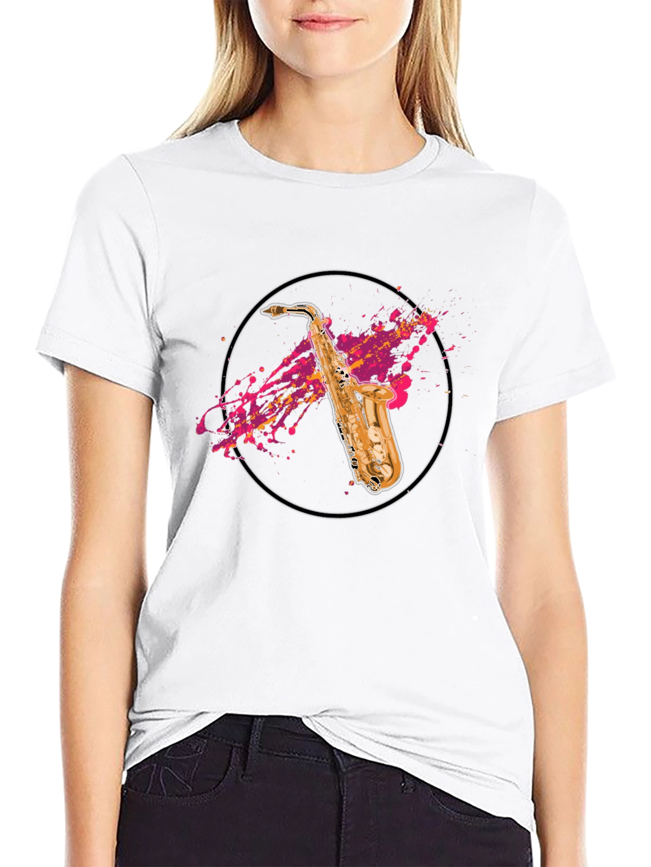 Saxophone Splash T-Shirt - Musician Tee