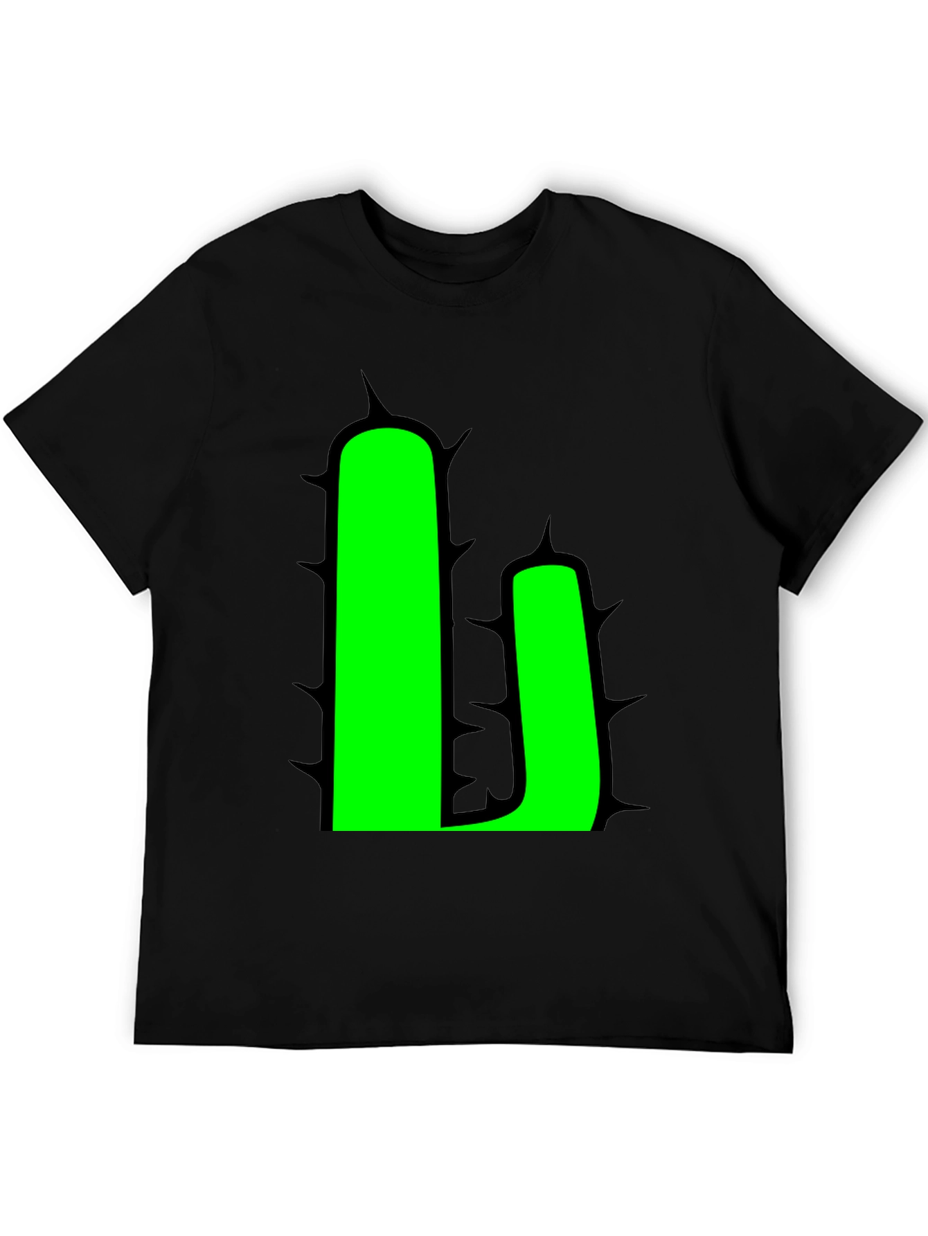 Cactus Graphic T-Shirt - Black - Novelty Design