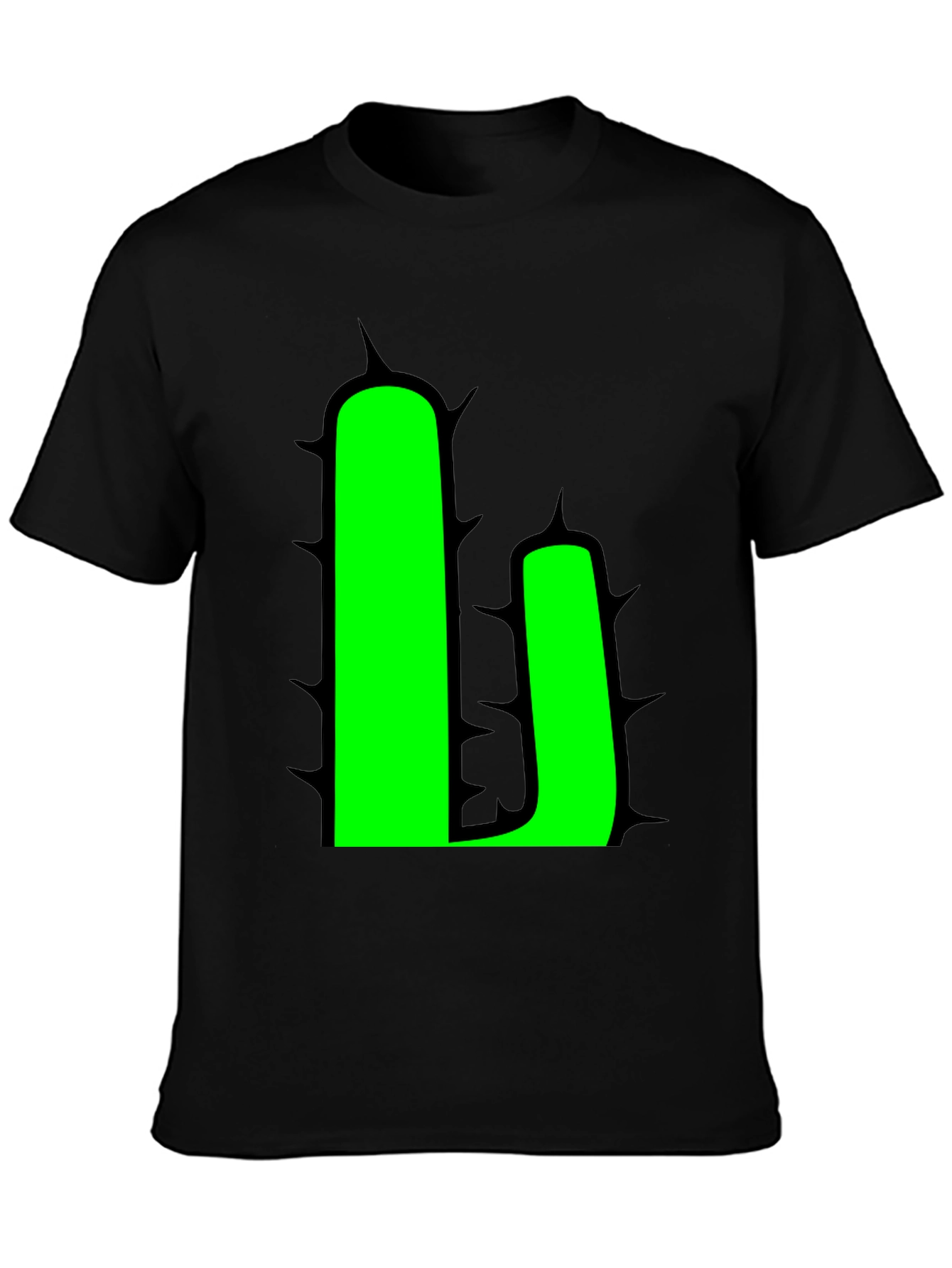 Cactus Graphic T-Shirt - Black - Novelty Design