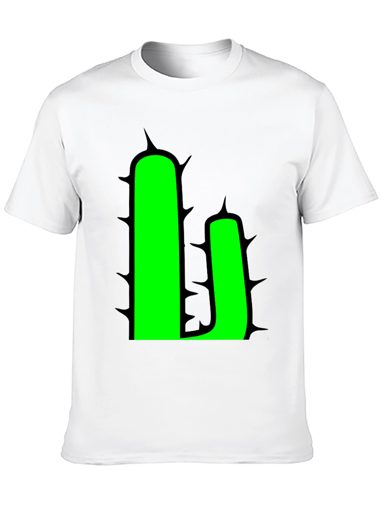 Cactus Graphic T-Shirt - Black - Novelty Design