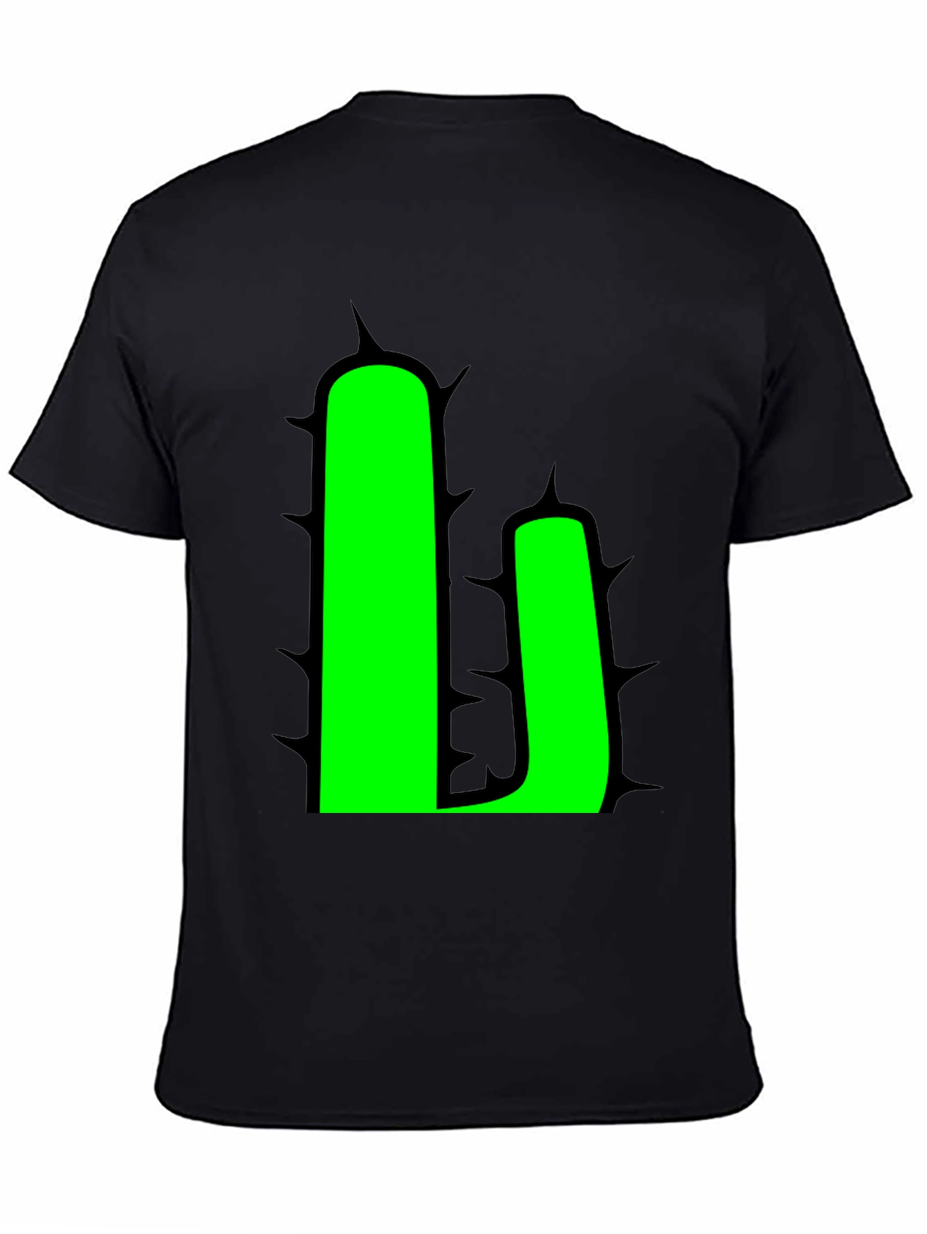 Cactus Graphic T-Shirt - Black - Novelty Design
