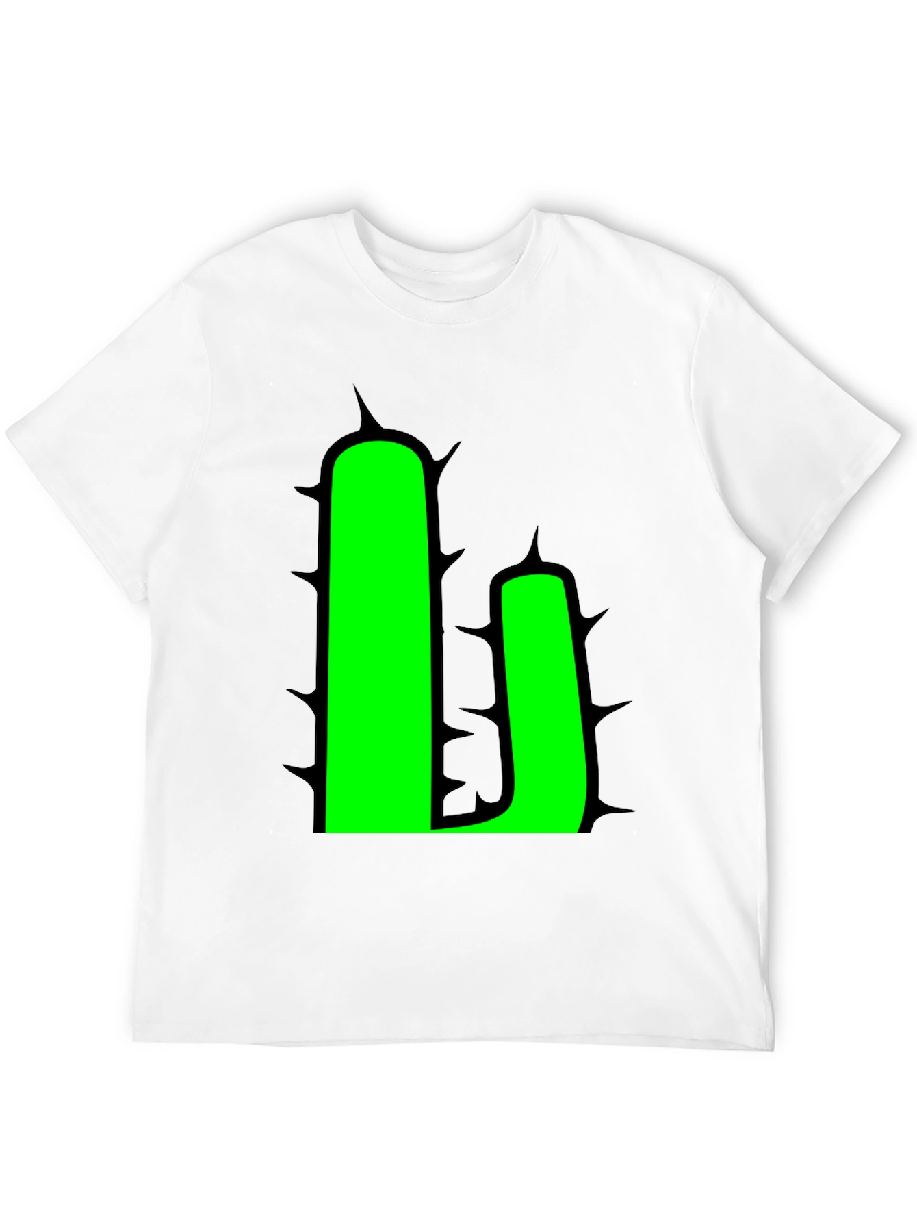 Cactus Graphic T-Shirt - Black - Novelty Design
