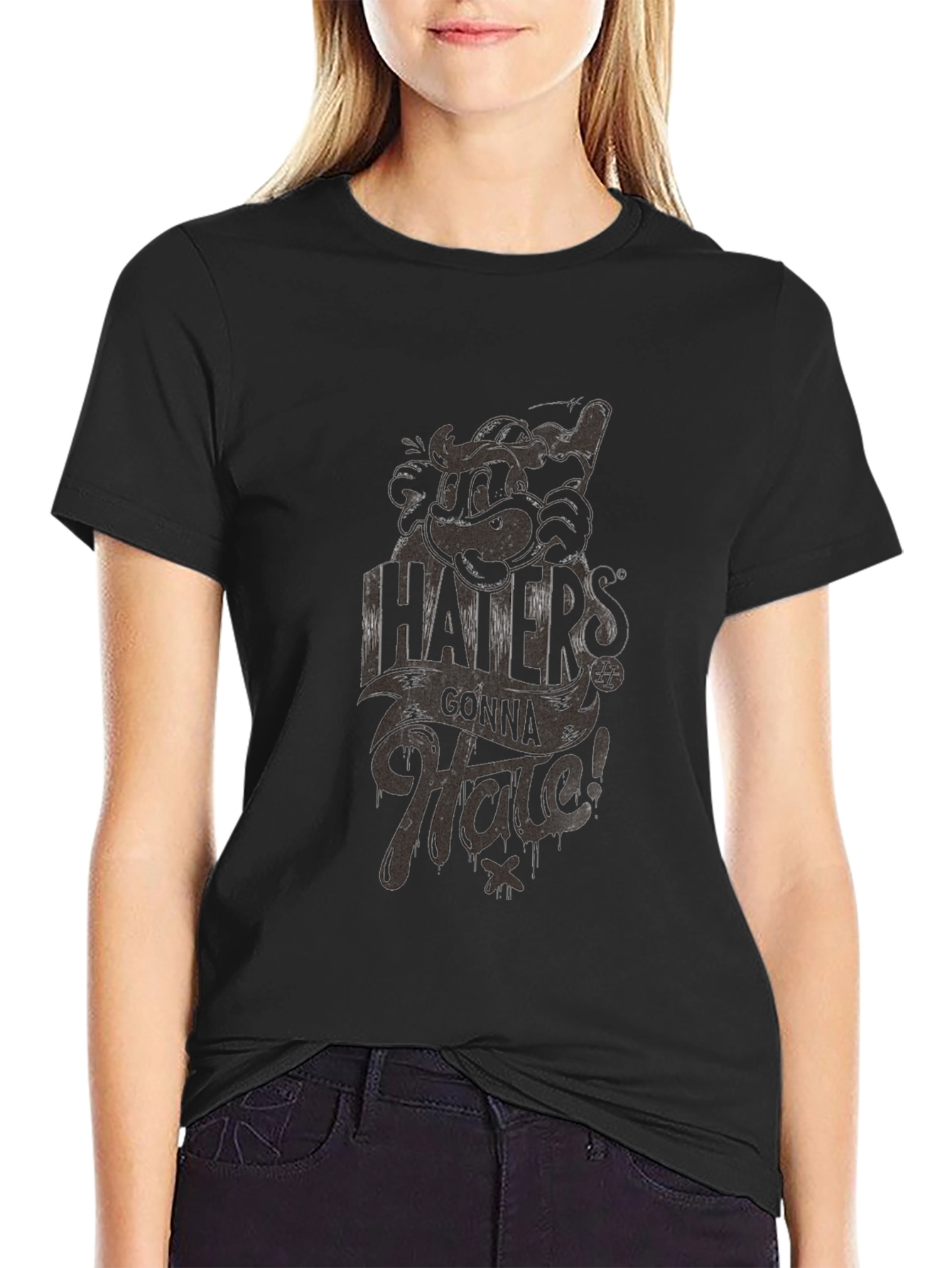 Haters Gonna Hate Graphic Print T-Shirt