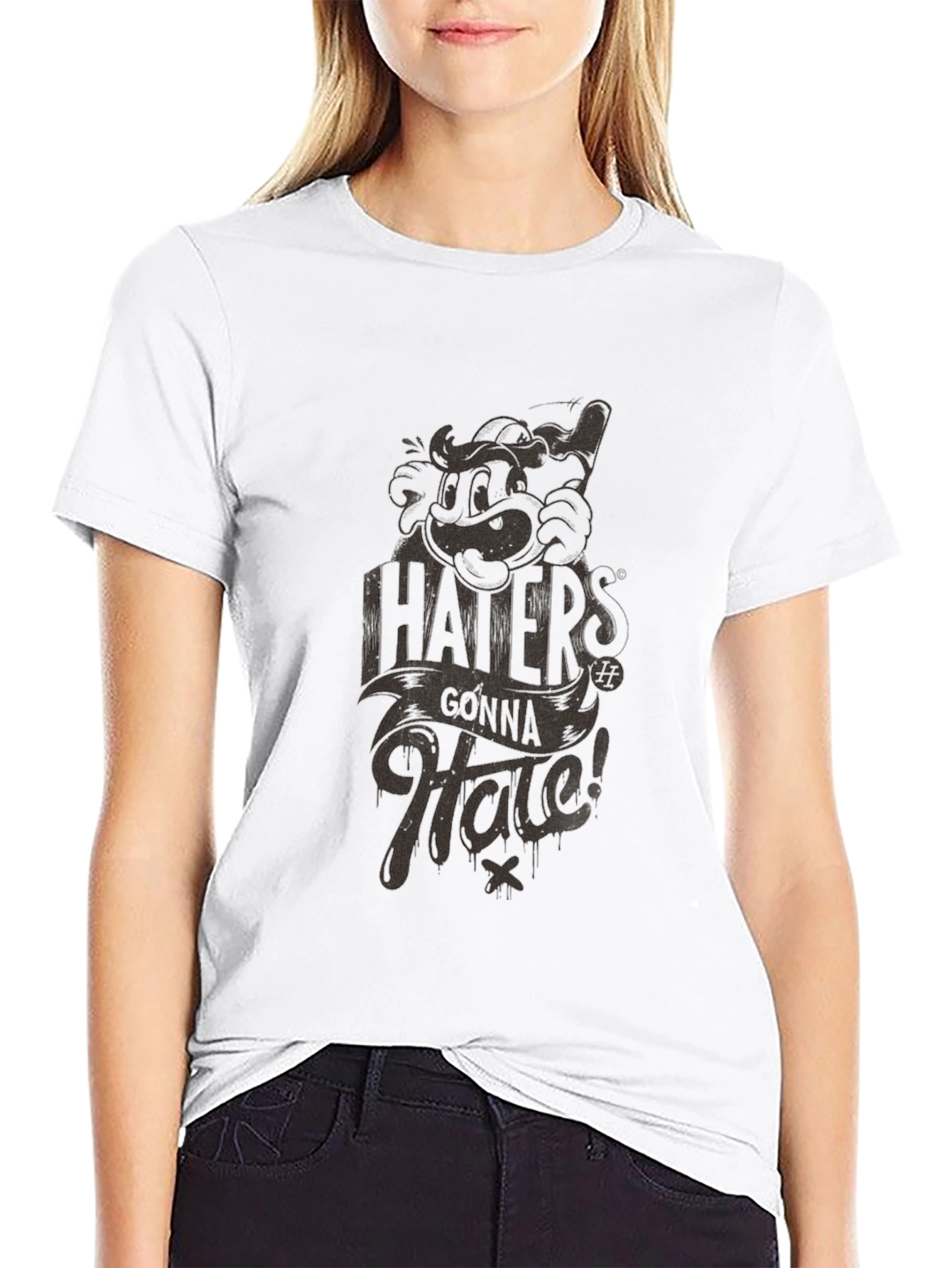 Haters Gonna Hate Graphic Print T-Shirt