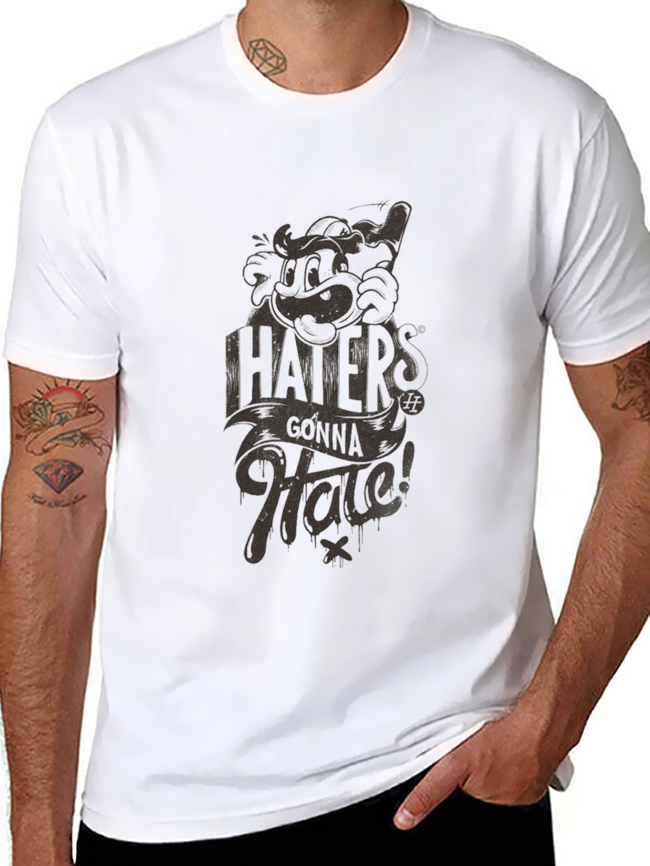 Haters Gonna Hate Graphic Print T-Shirt
