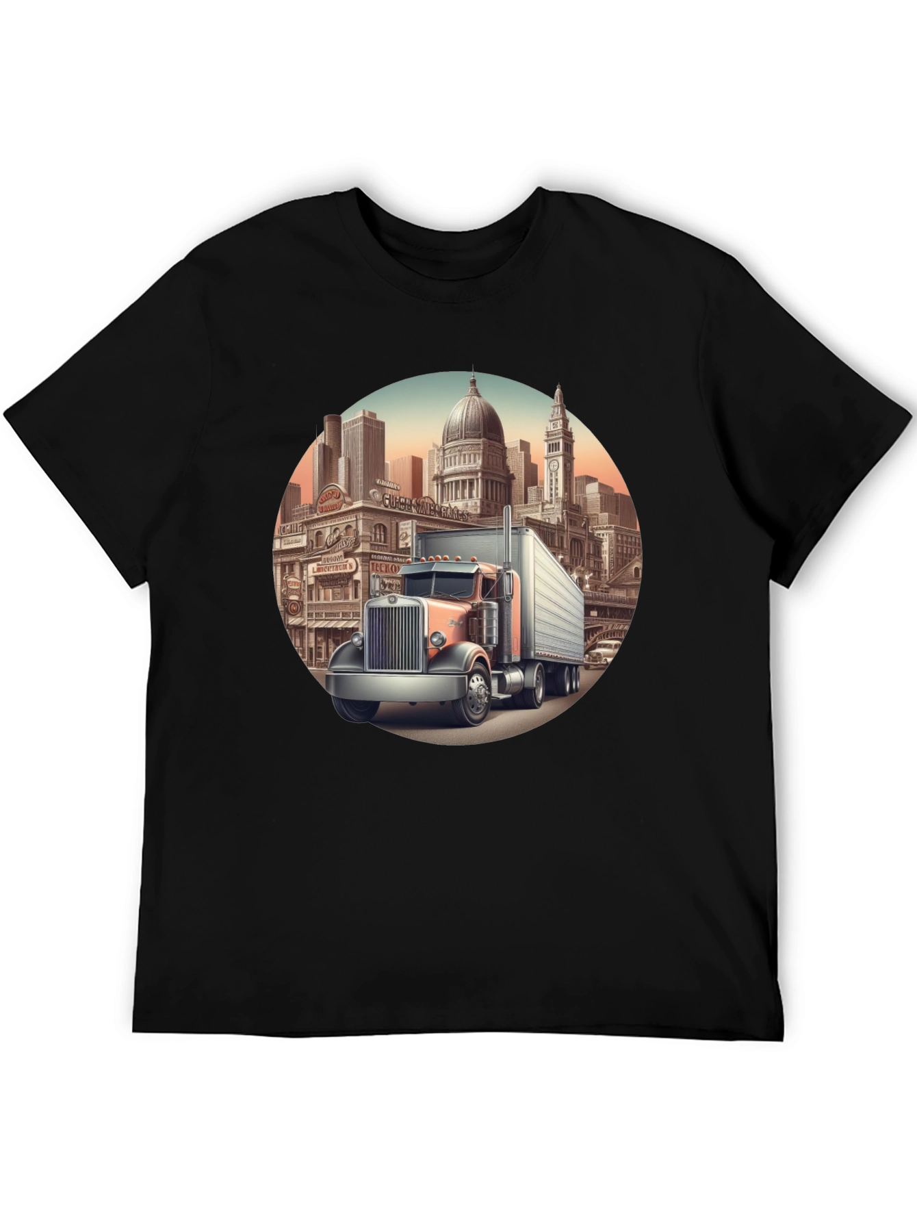 Trucker Cityscape Graphic Tee