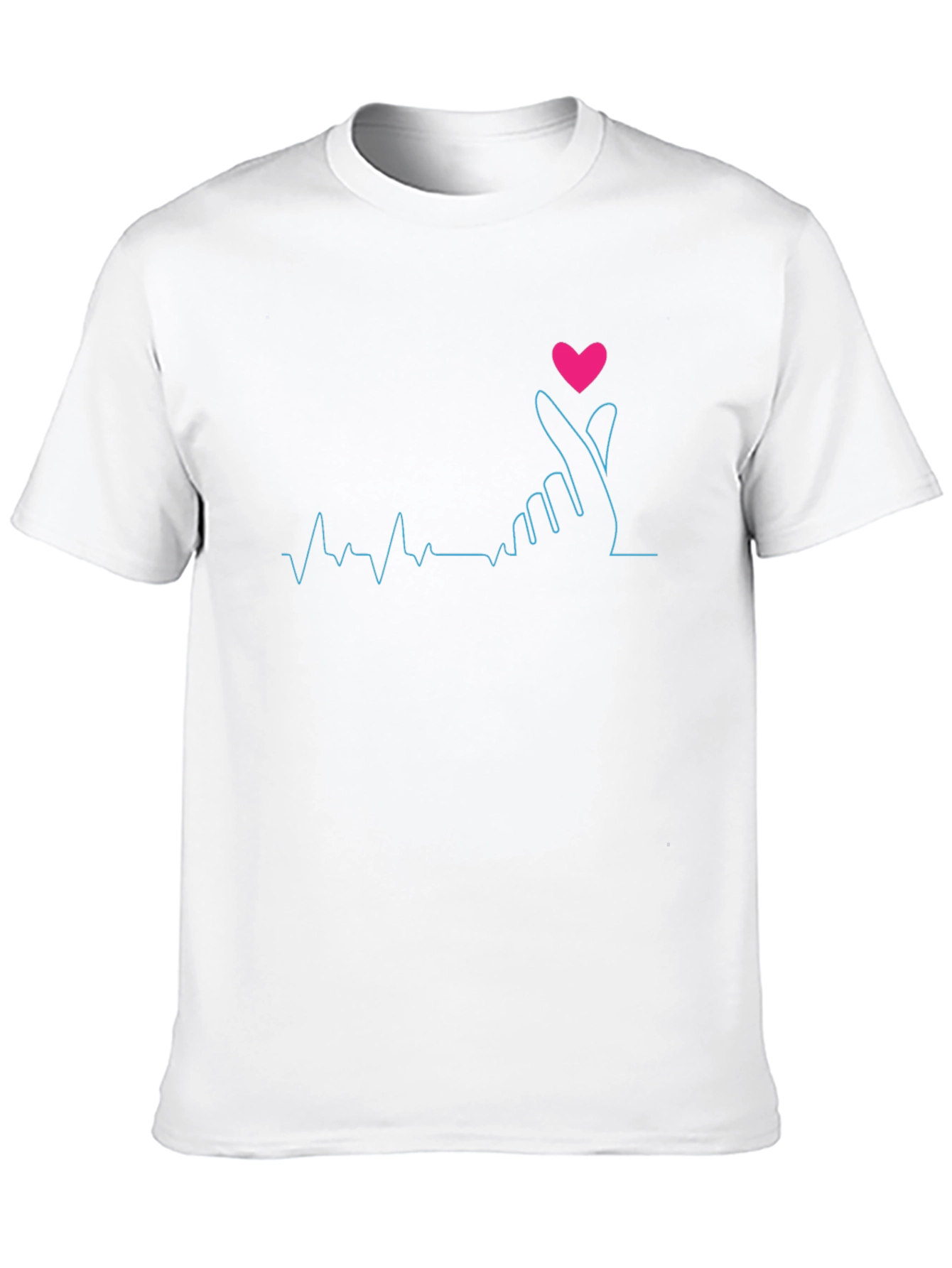 Heartbeat Finger Heart Graphic T-Shirt