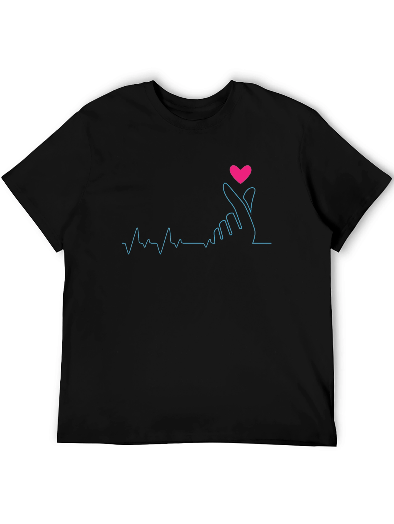 Heartbeat Finger Heart Graphic T-Shirt