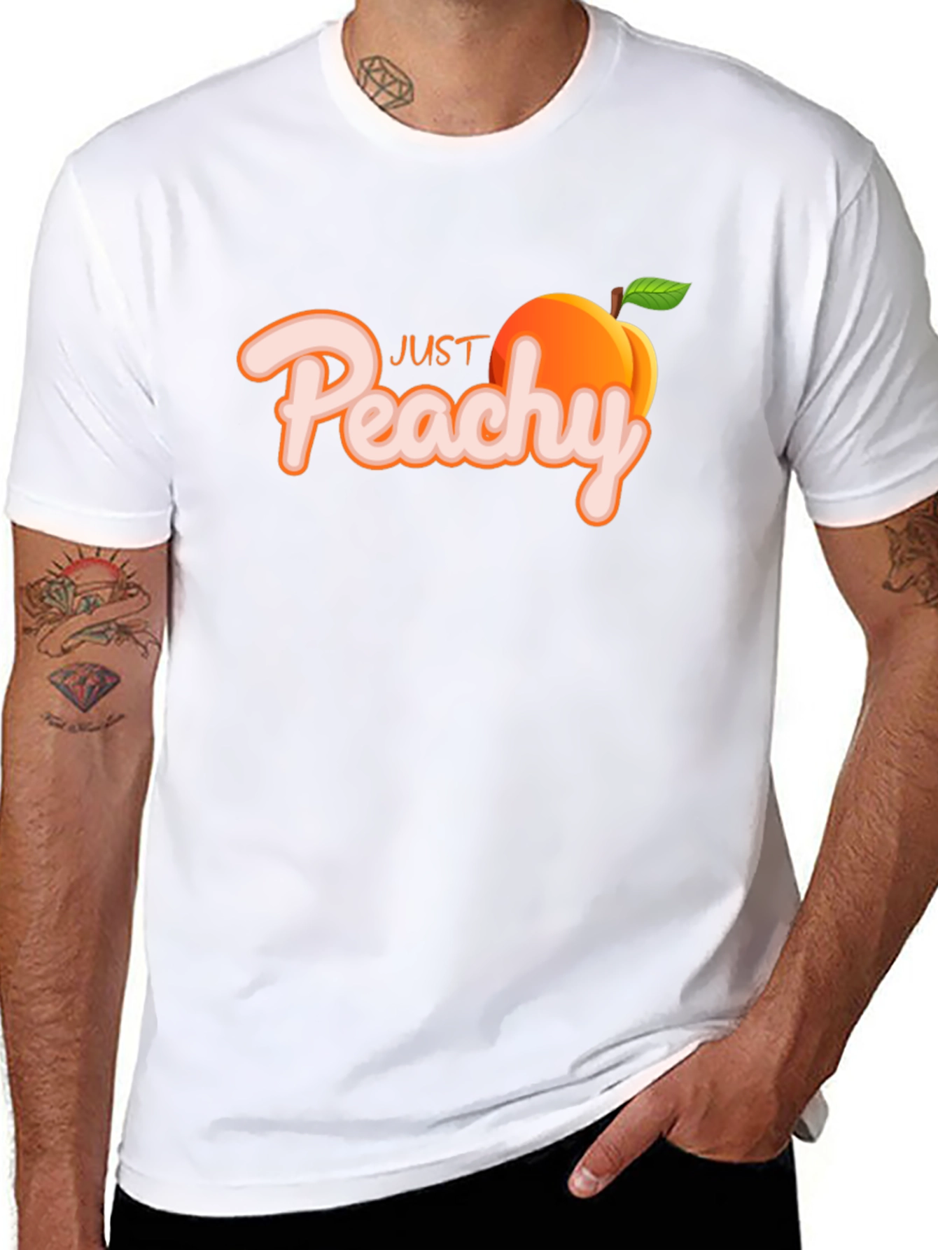 Just Peachy Black T-Shirt - Casual Style