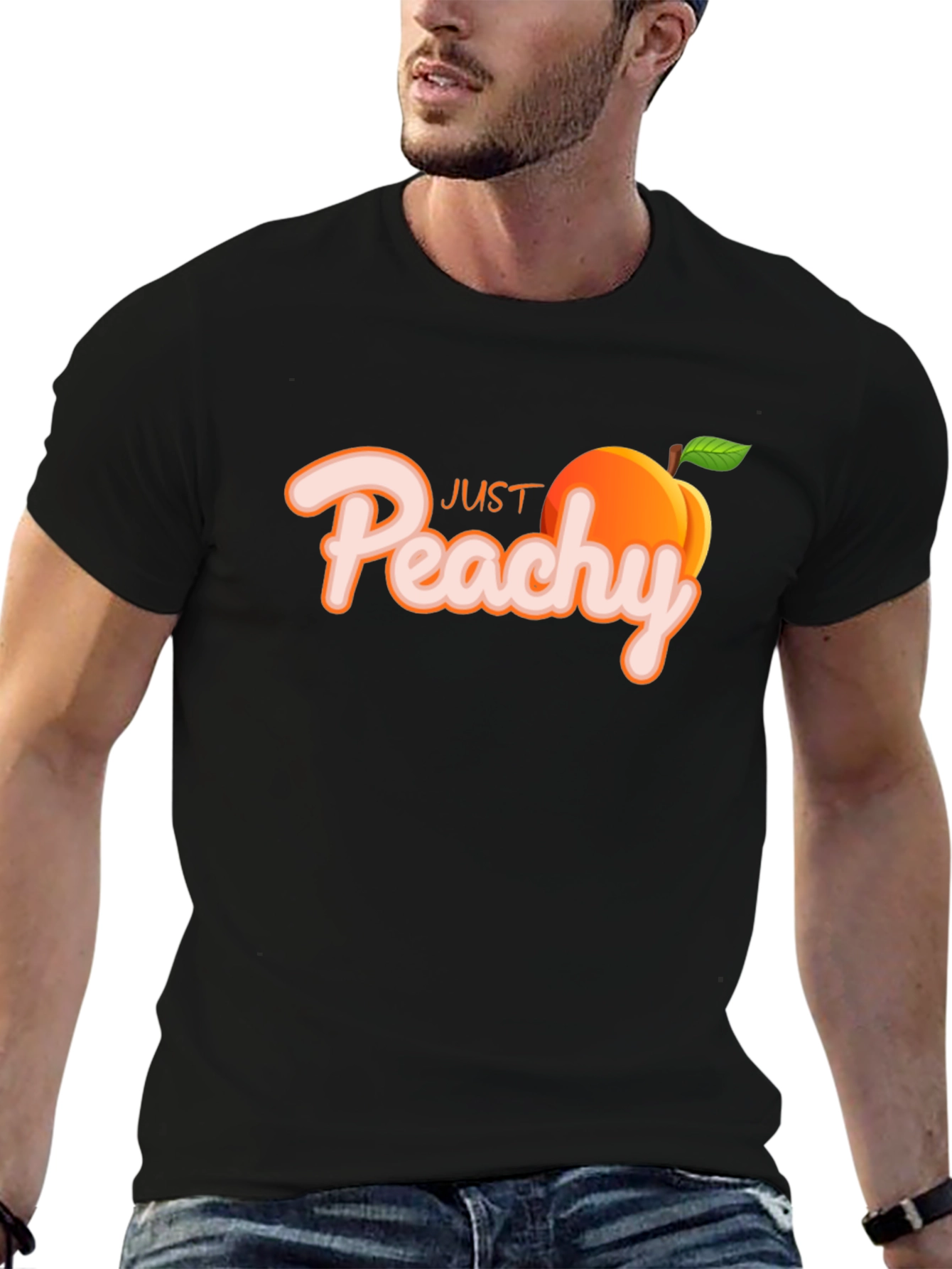 Just Peachy Black T-Shirt - Casual Style
