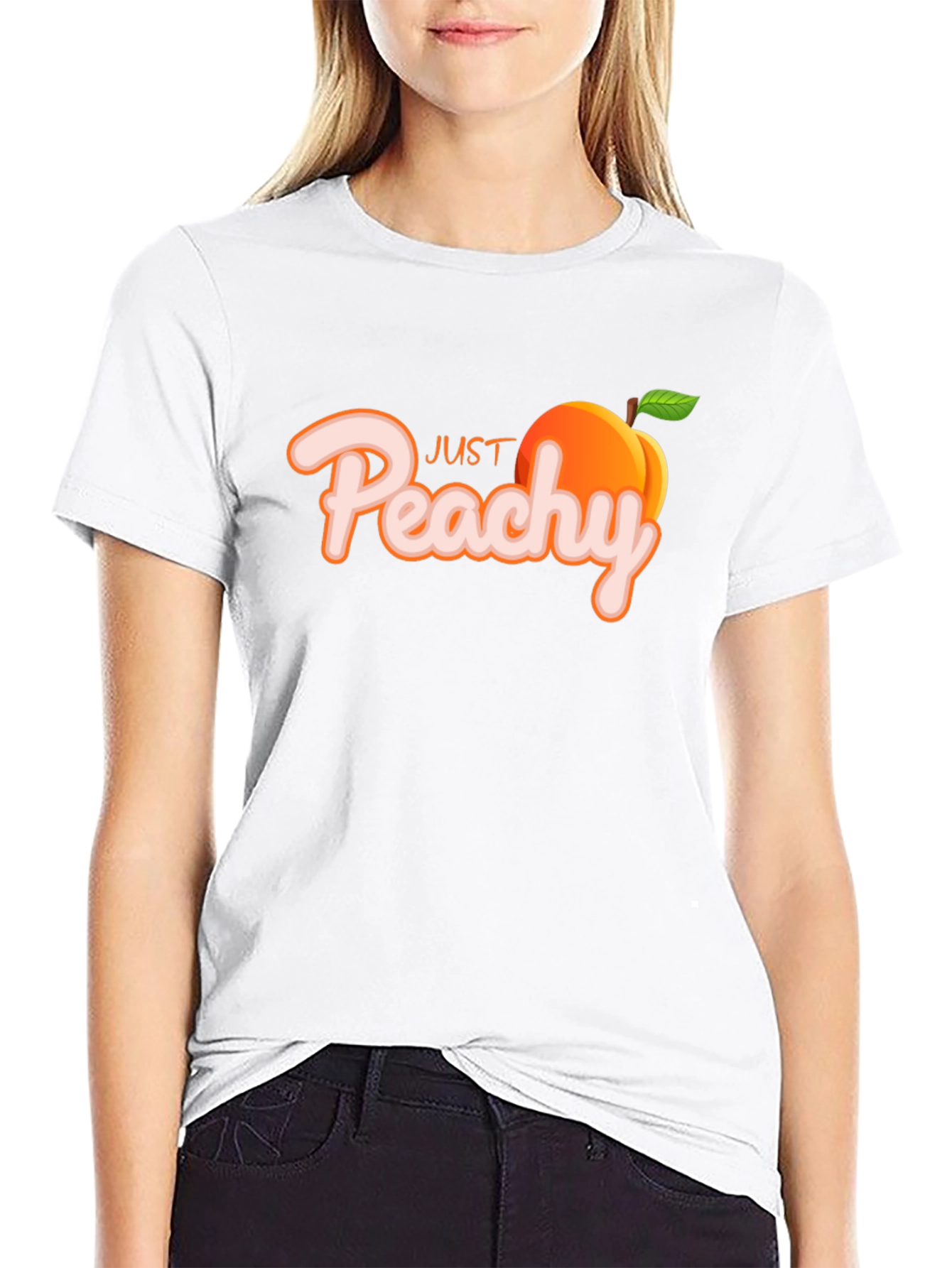 Just Peachy Black T-Shirt - Casual Style
