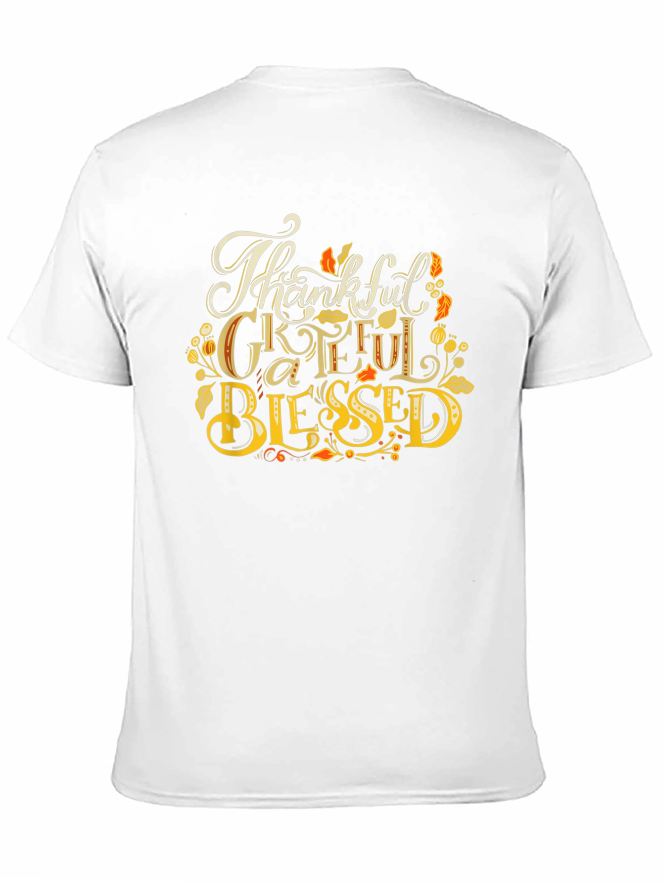 Thankful Grateful Blessed Black T-Shirt