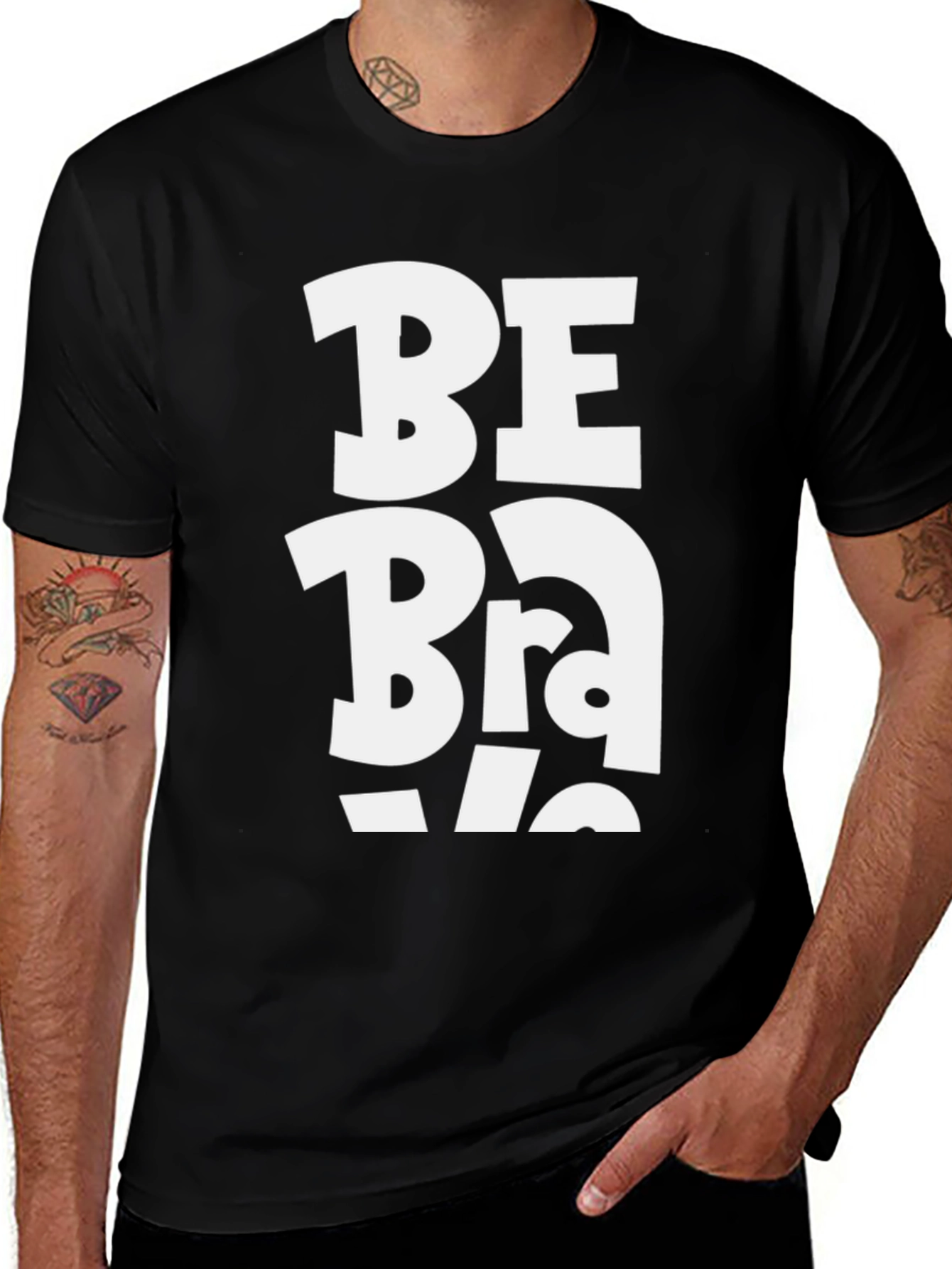 Be Brave T-Shirt - Black Graphic Tee