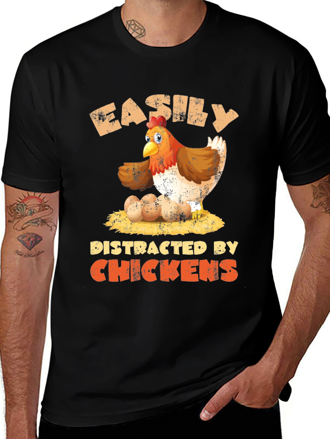 Easily Distracted By Chickens T-Shirt