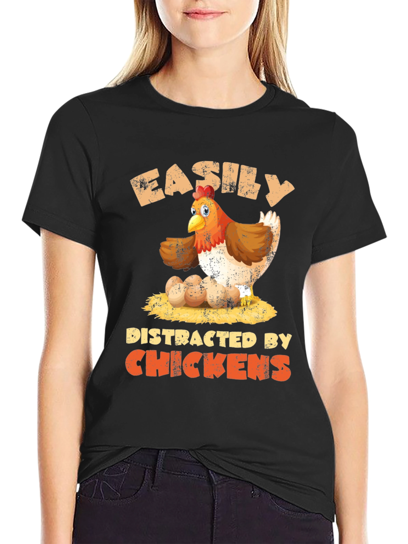Easily Distracted By Chickens T-Shirt