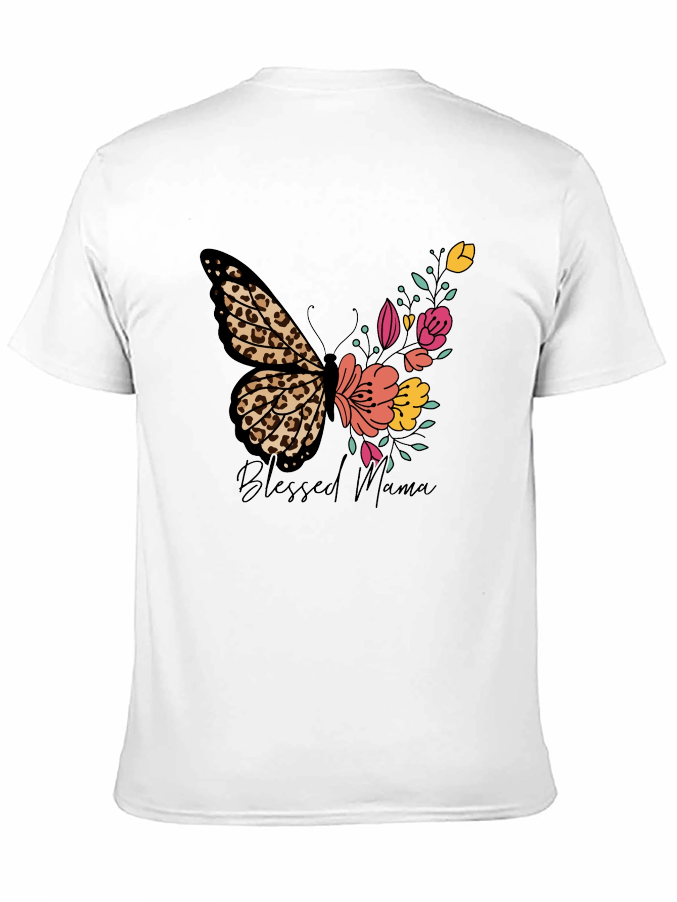 Blessed Mama Butterfly Floral T-Shirt