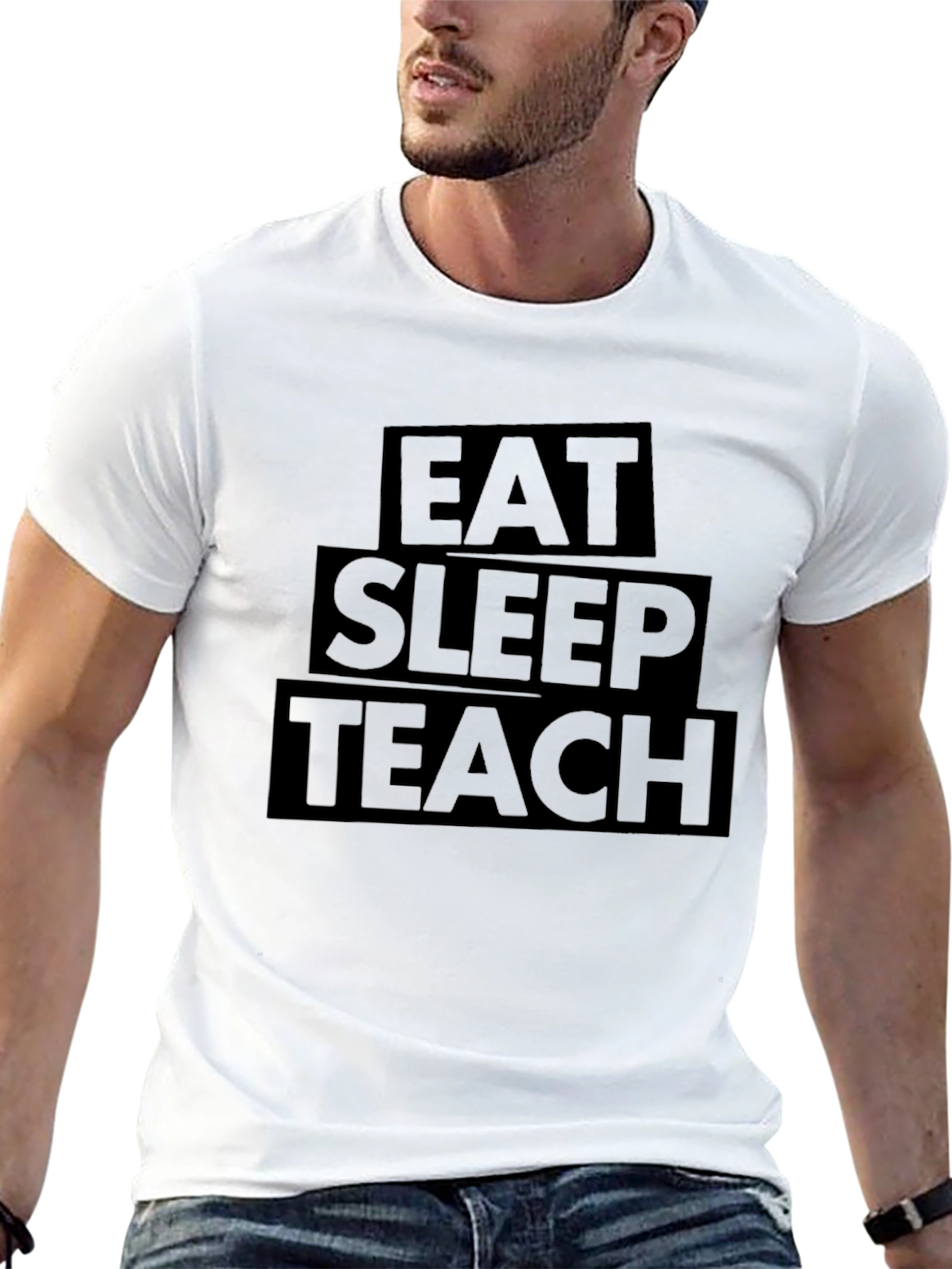 Eat Sleep Teach Black T-Shirt - Teacher Life