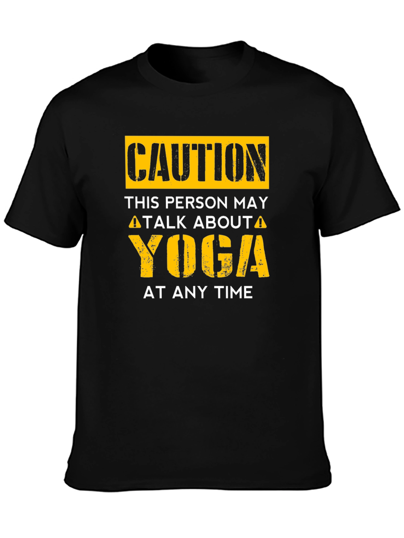 Caution Yoga Humor Graphic Tee