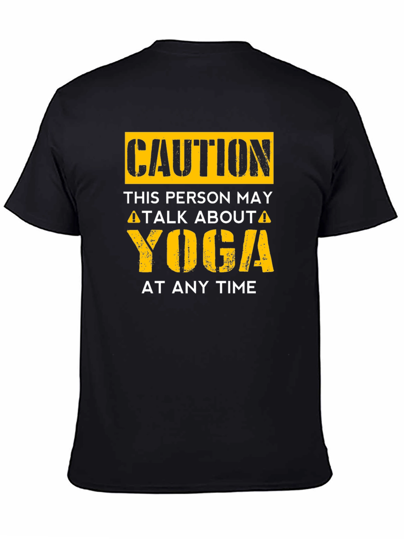 Caution Yoga Humor Graphic Tee