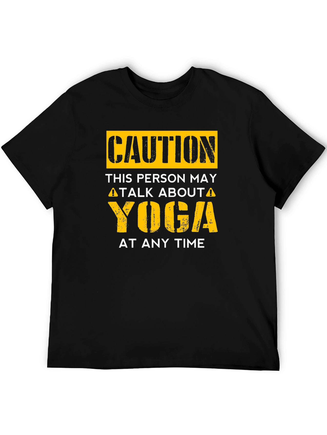 Caution Yoga Humor Graphic Tee