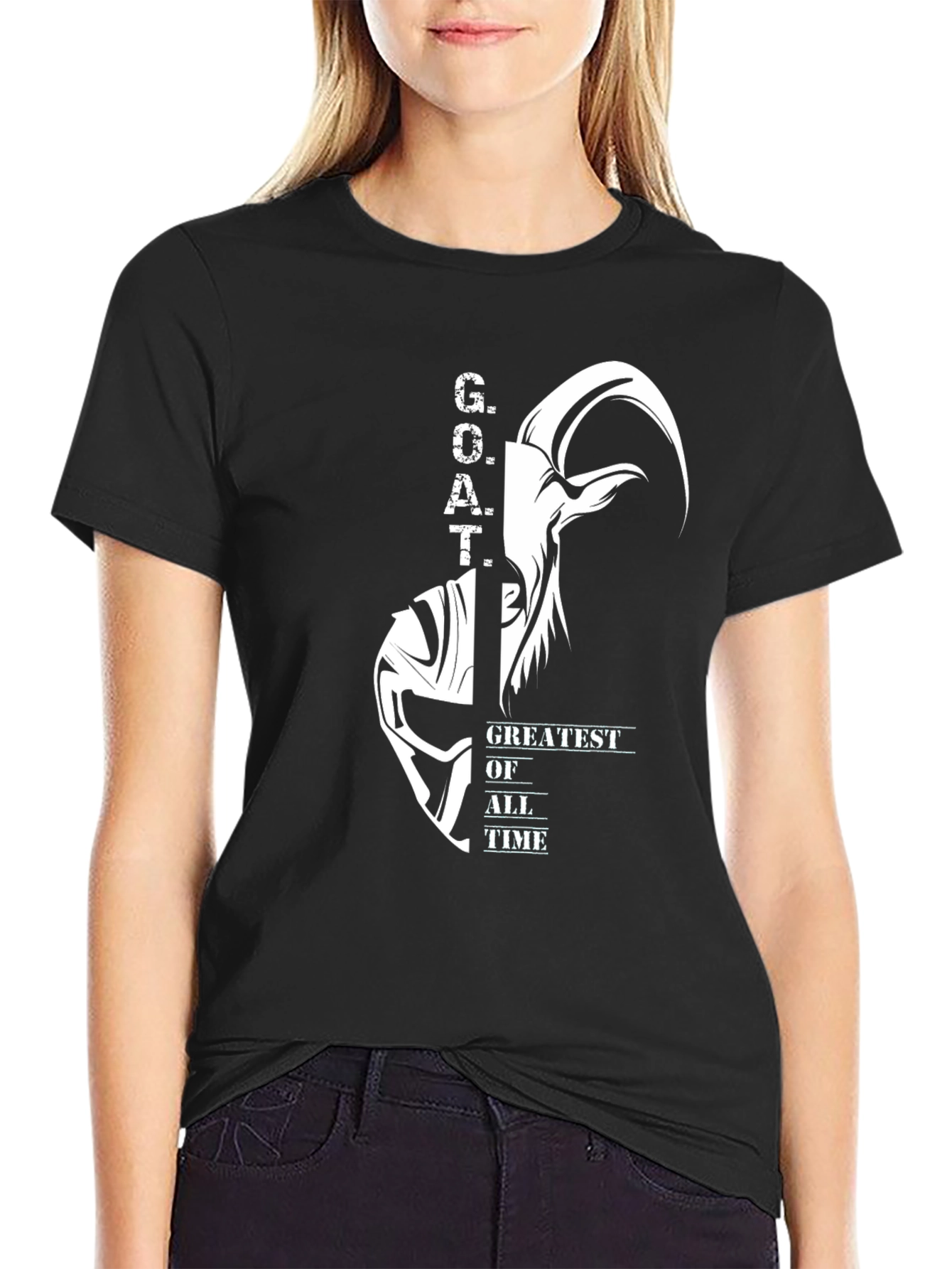 Greatest of All Time GOAT Black T-Shirt