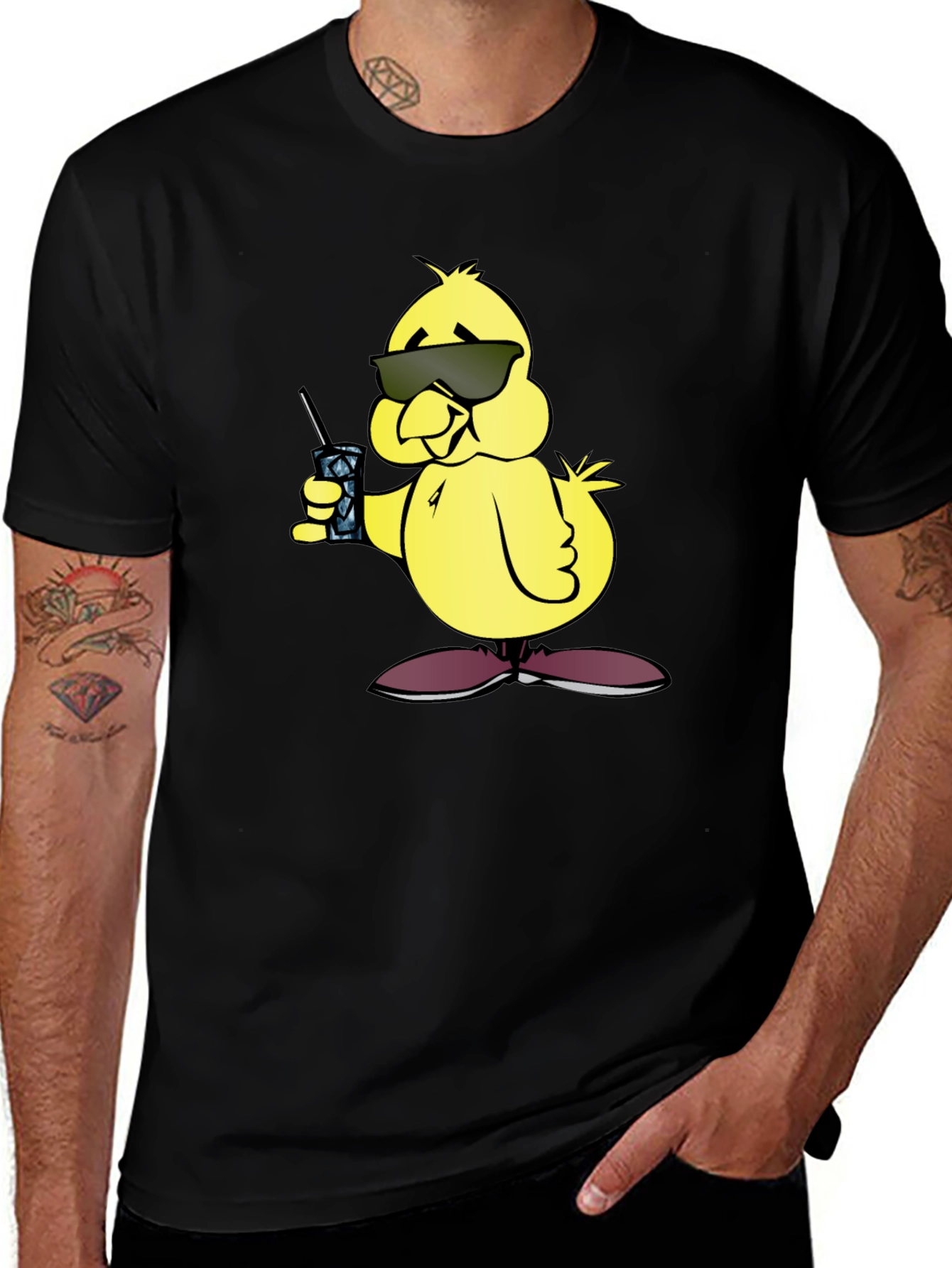 Cool Chick Cartoon Graphic T-Shirt