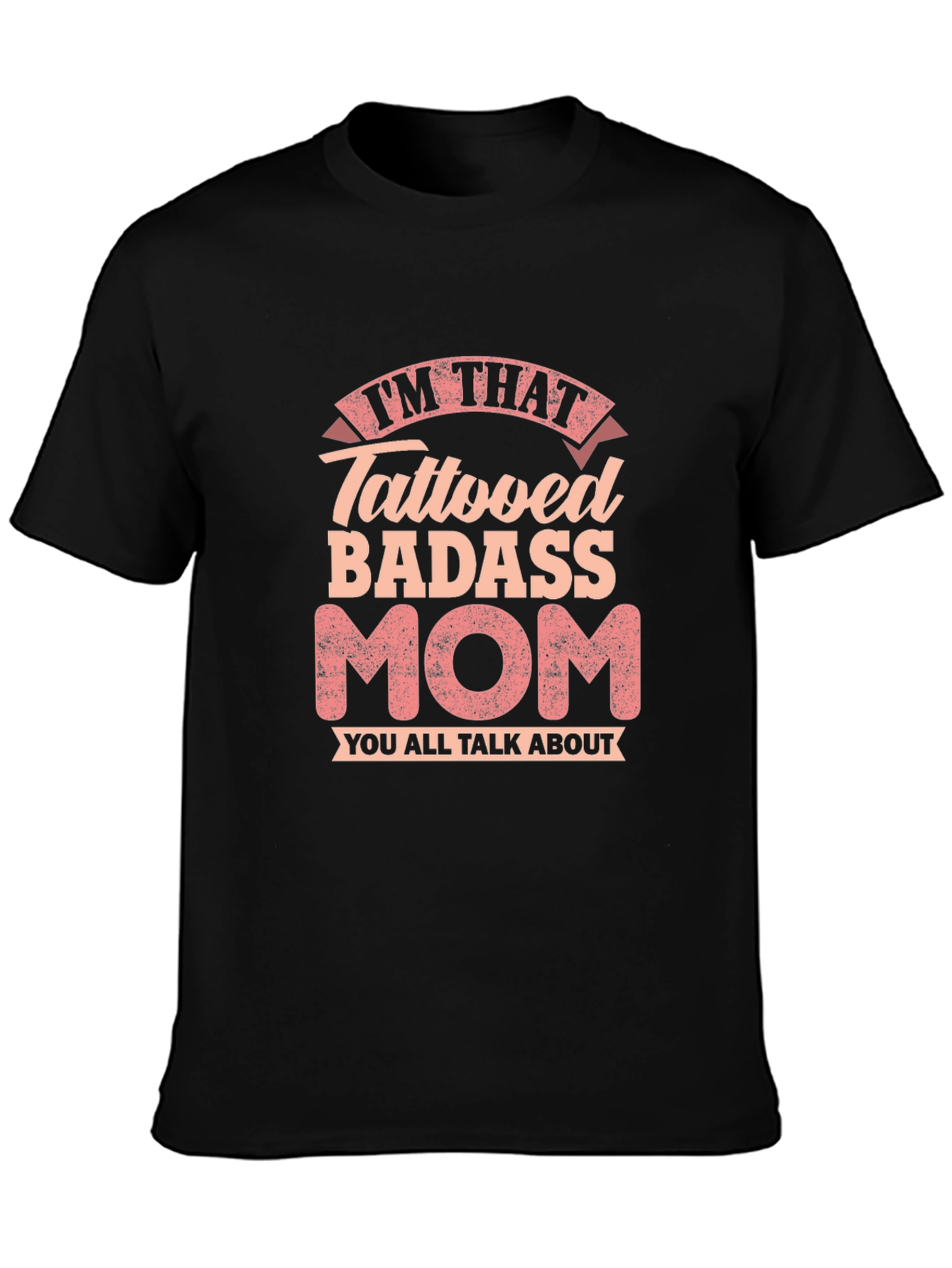Tattooed Badass Mom Graphic Tee - Black
