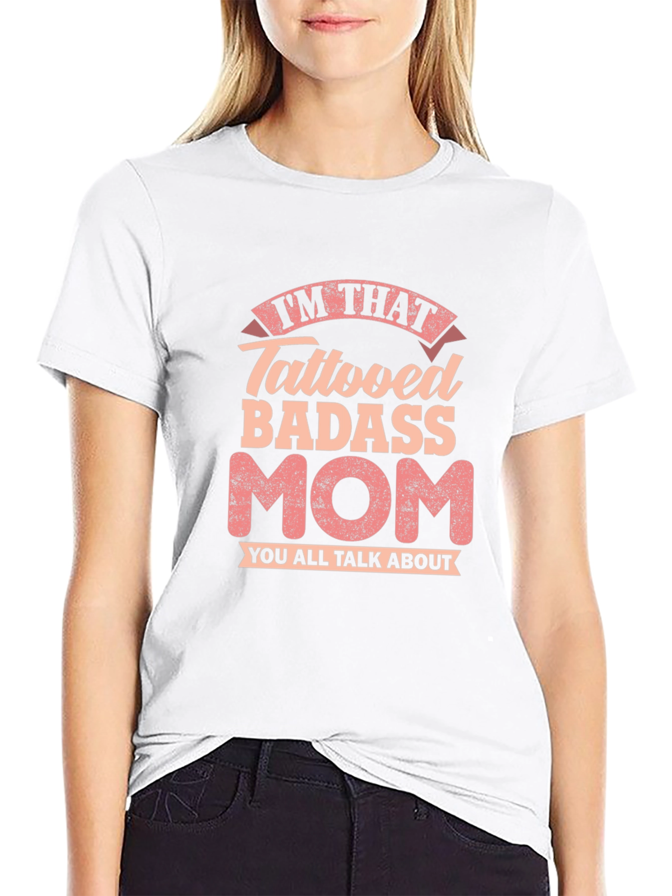 Tattooed Badass Mom Graphic Tee - Black