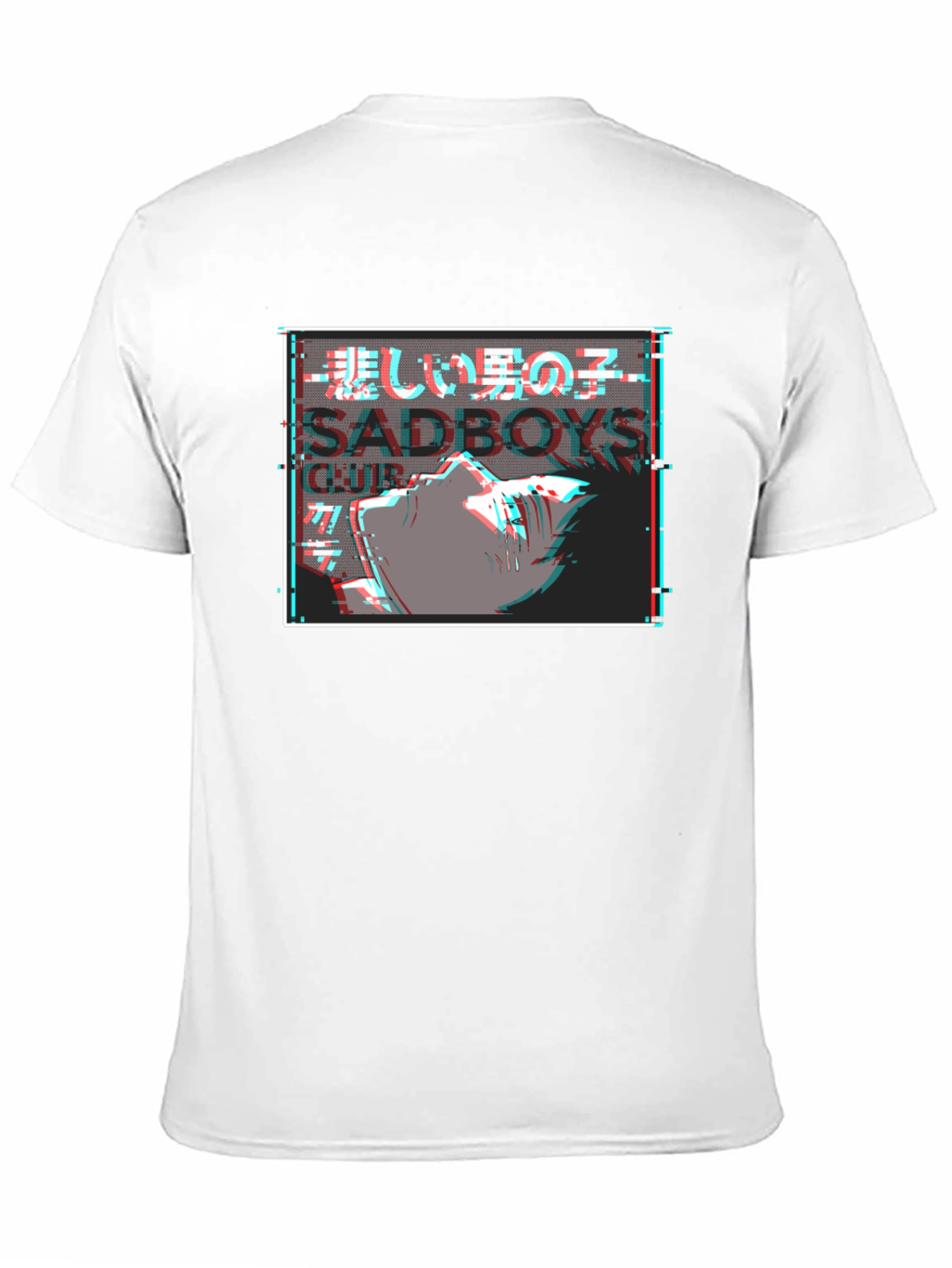 Sadboys Club Graphic Tee - Glitch Anime Design