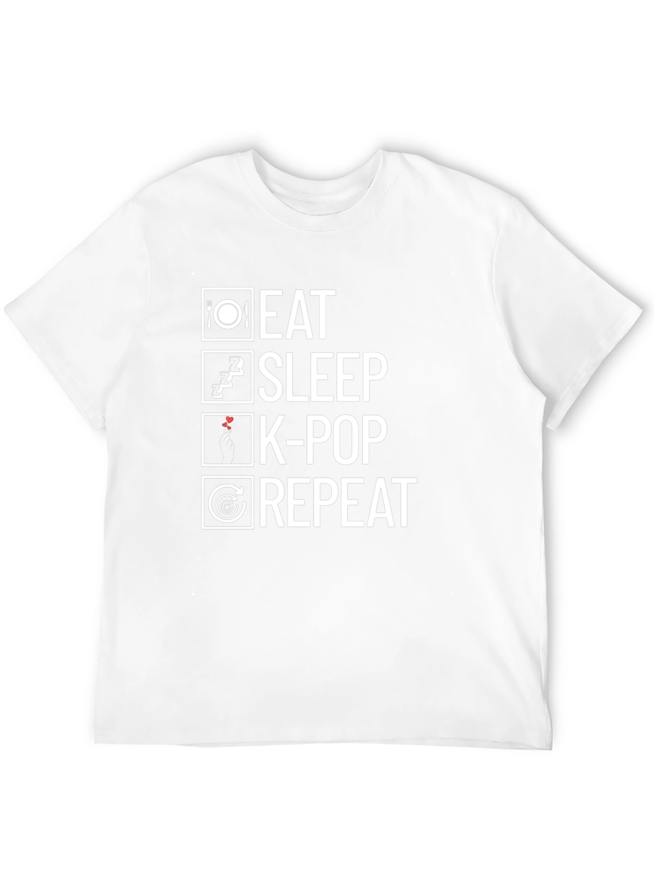 Eat Sleep K-Pop Repeat Graphic Tee