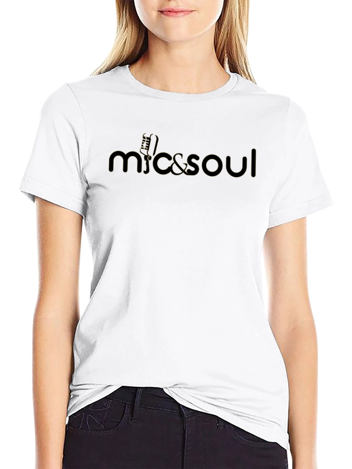 Mic & Soul Black T-Shirt | Music Lover Tee