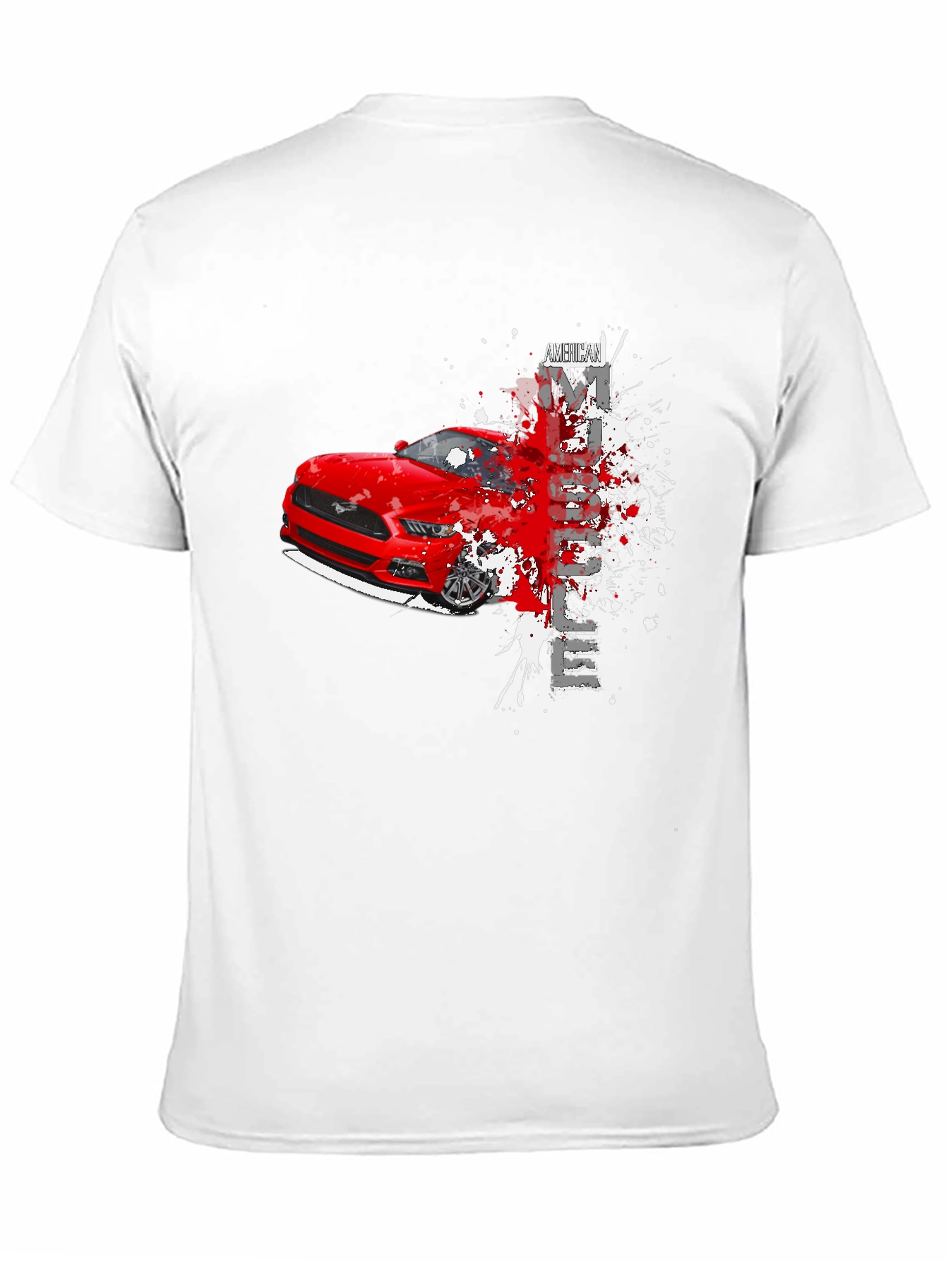 Mustang Graphic Tee - Mens Black Cotton T-Shirt