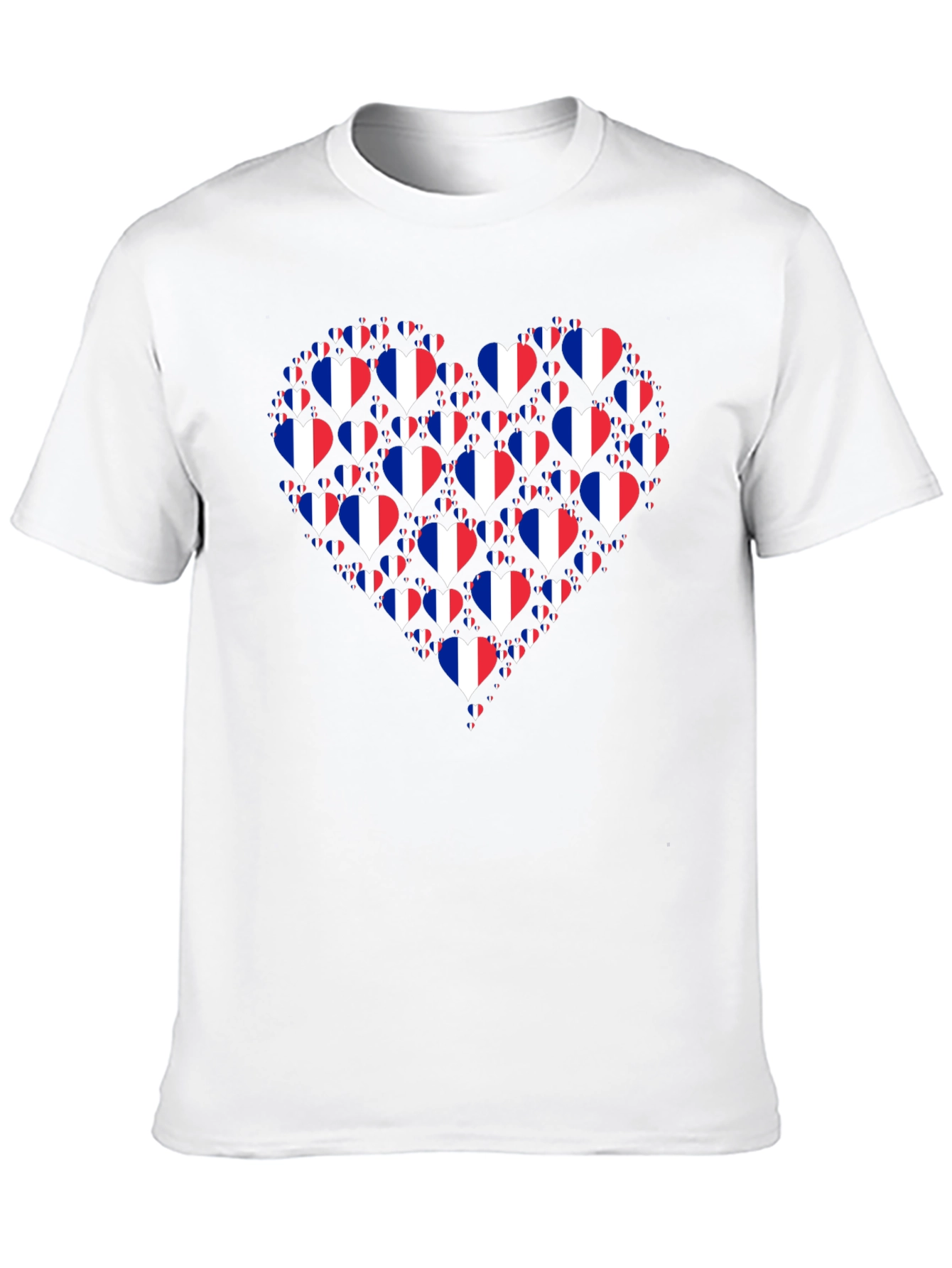 French Pride Heart Graphic T-Shirt - Black Cotton Tee